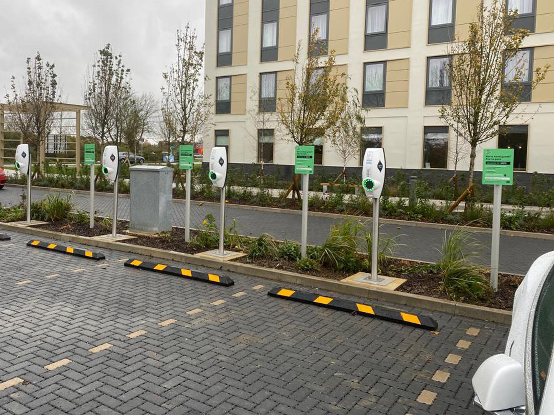 EV chargers at the Holiday Inn Express, Bicester