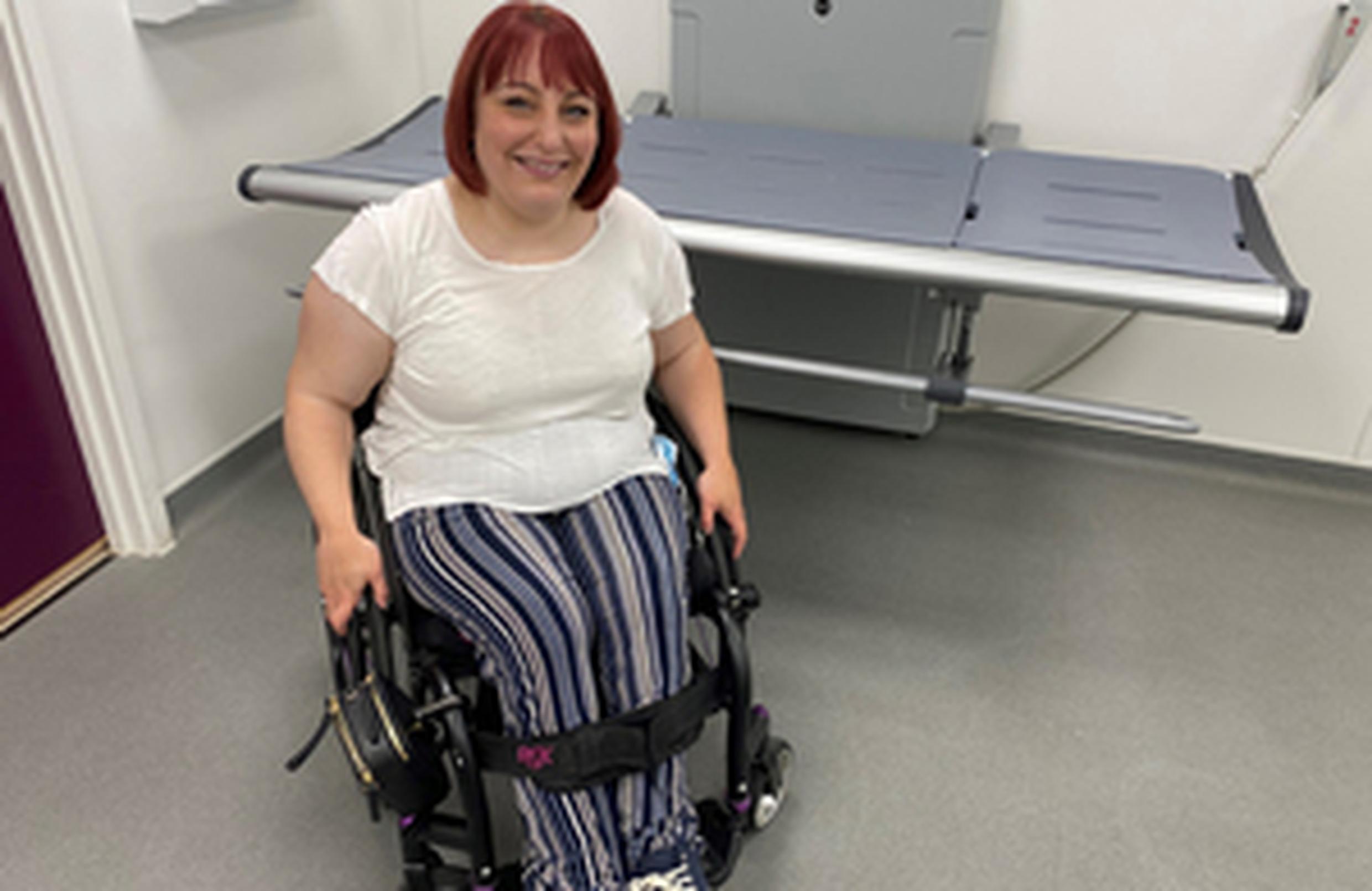 Lucy Wood, also known as ‘The Four-Wheeled Wonder Woman’, visited the Roadchef services in Norton Canes to test out the access guides