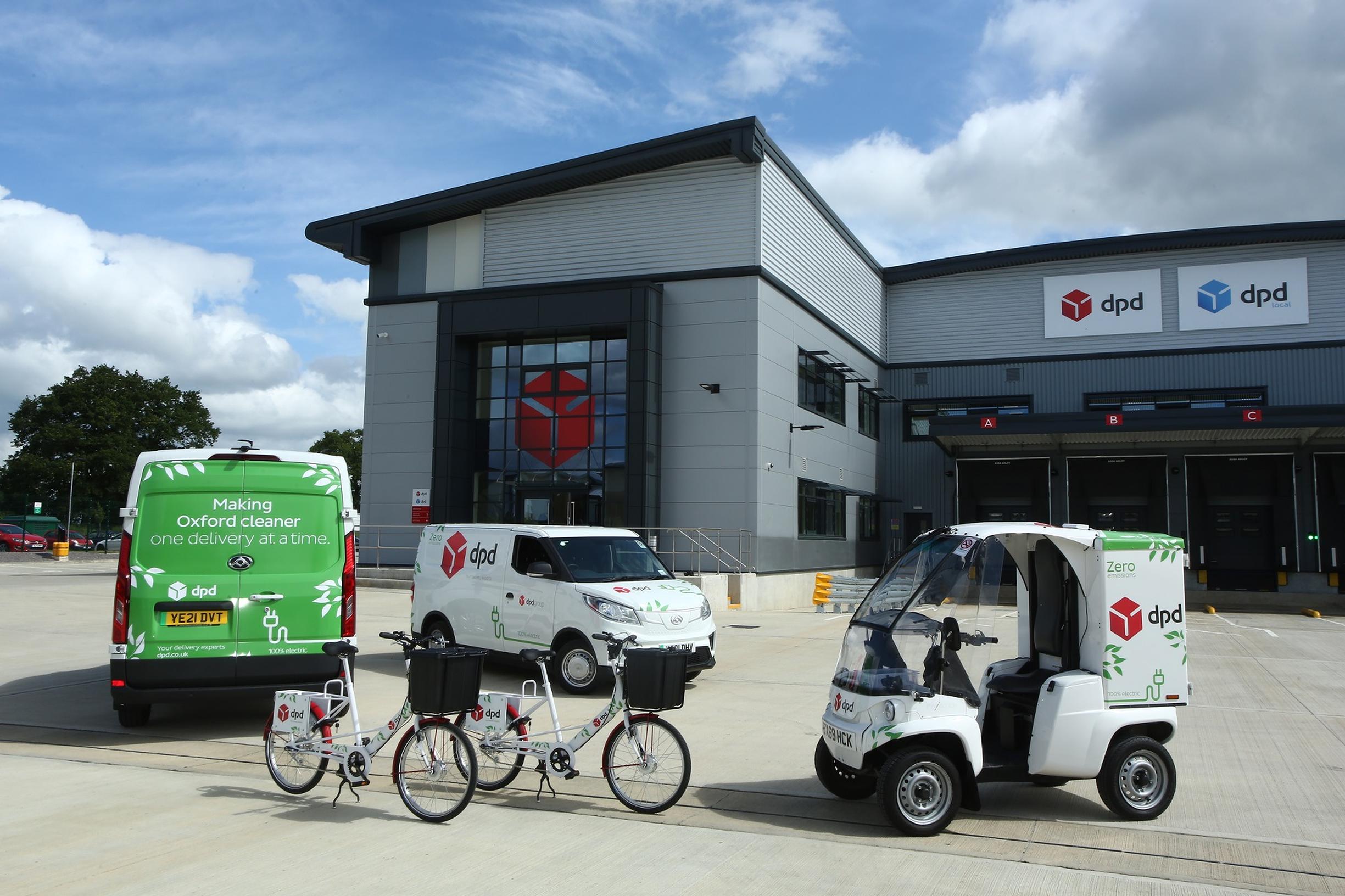 DPD`s eco-depot is home to a fleet of electric bikes, vans and trucks