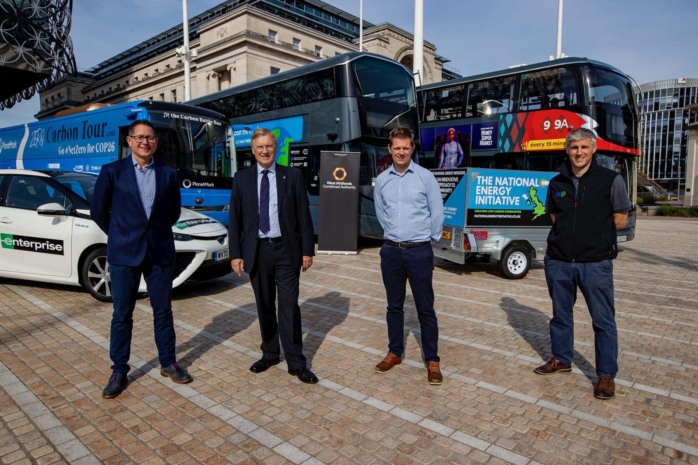 West Midlands’ civic leaders welcome the Zero Carbon Bus on its UK tour in the build-up to COP26 in Glasgow in November