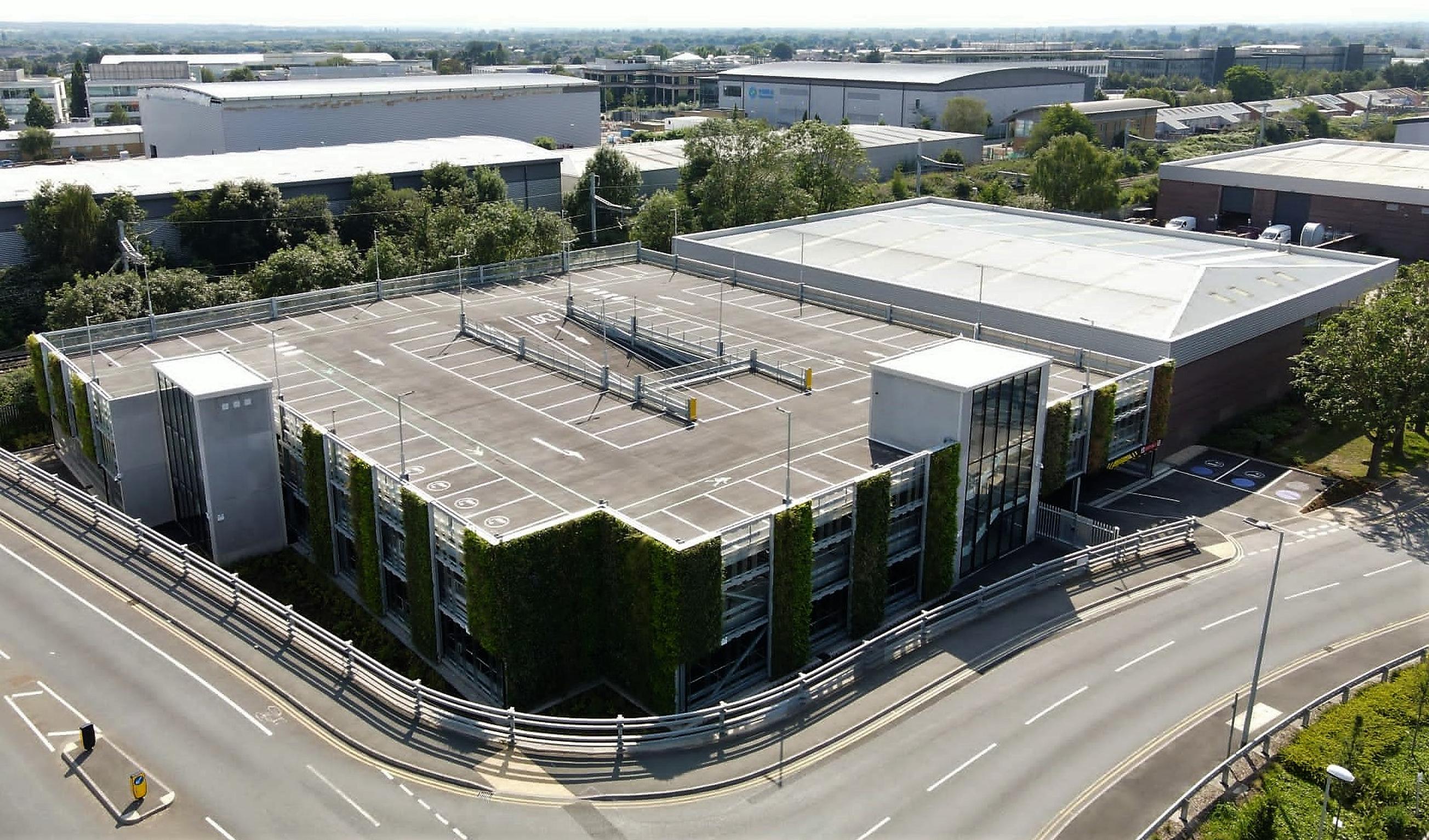 A green car park grows in Slough