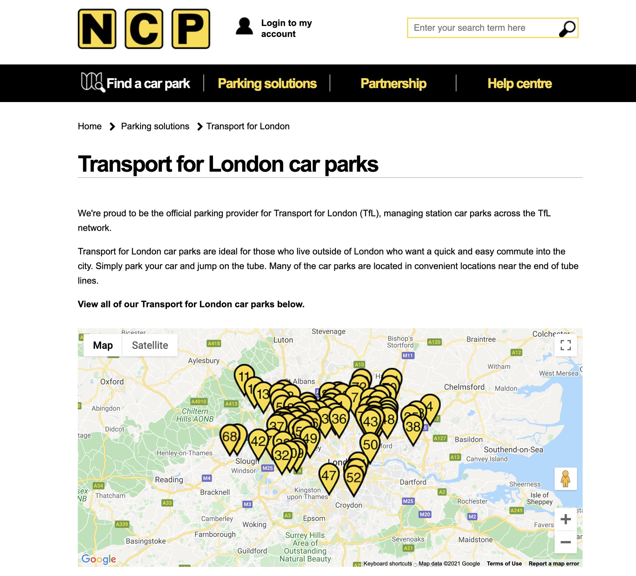 TfL`s parking estate is currently managed by NCP