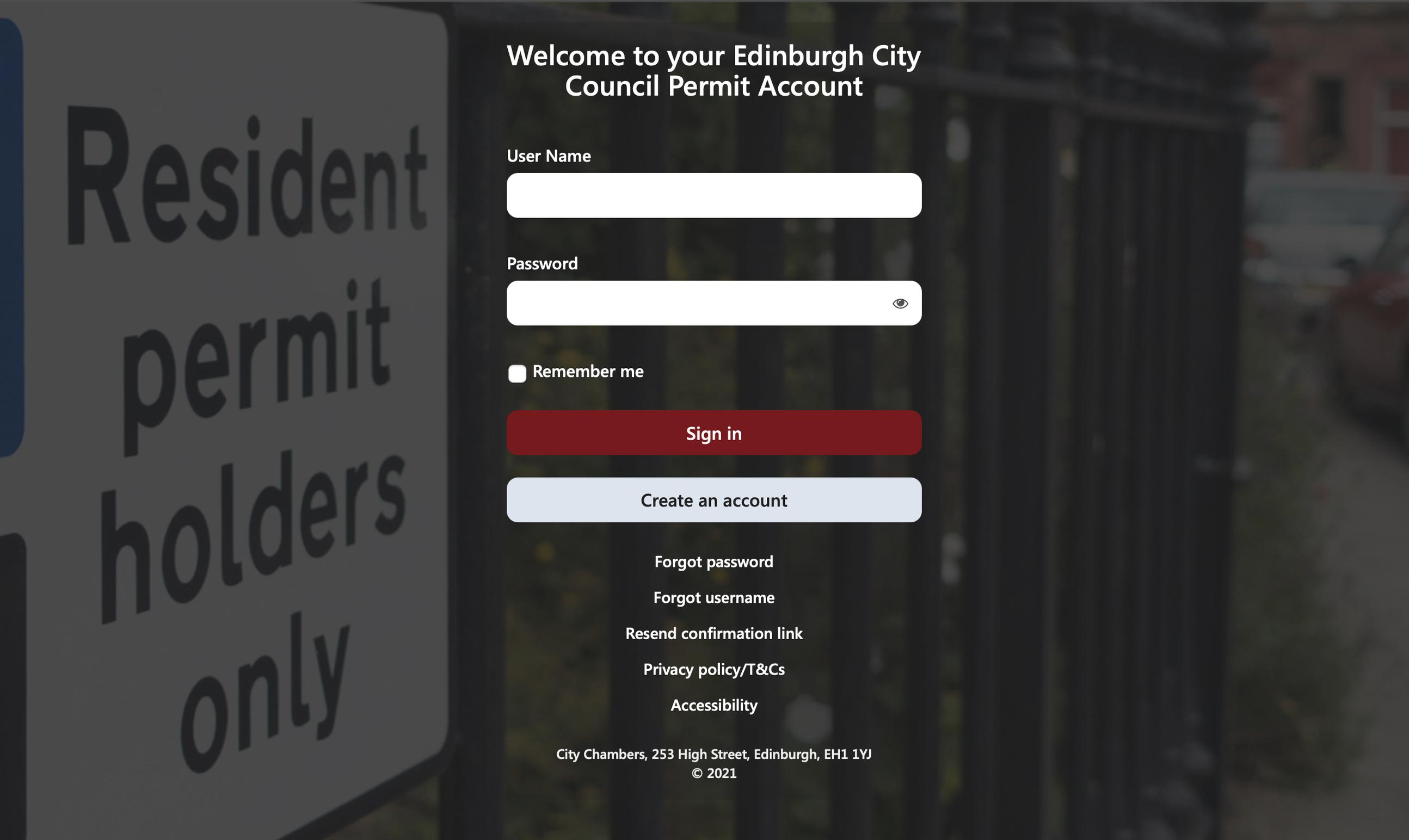 City of Edinburgh`s NSL Apply permit portal
