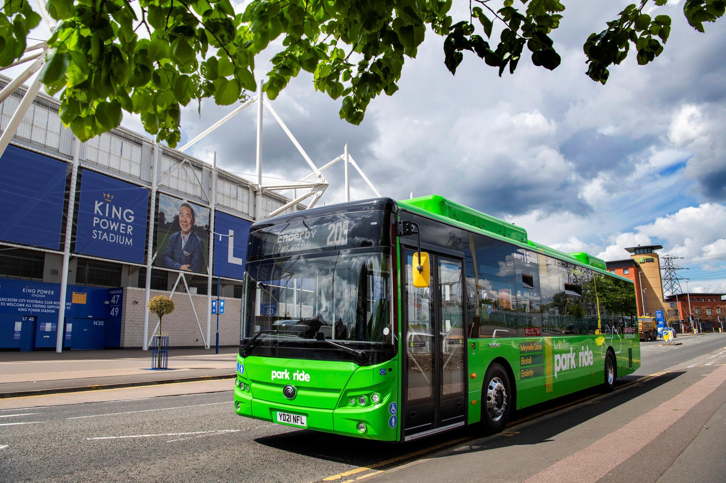 Electric buses have replaced diesel at Leicester’s park & ride sites