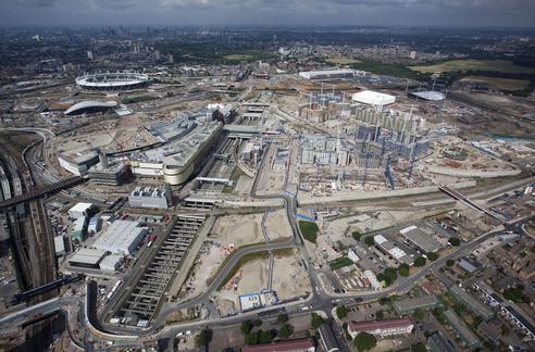 Stratford International Station with the Olympic Village to the right.  Picture taken on June 30