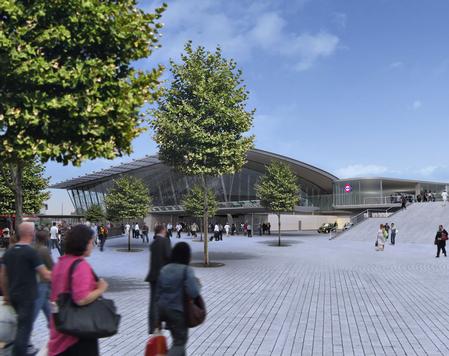 An artist impression of  how Stratford Regional station will look in Games time