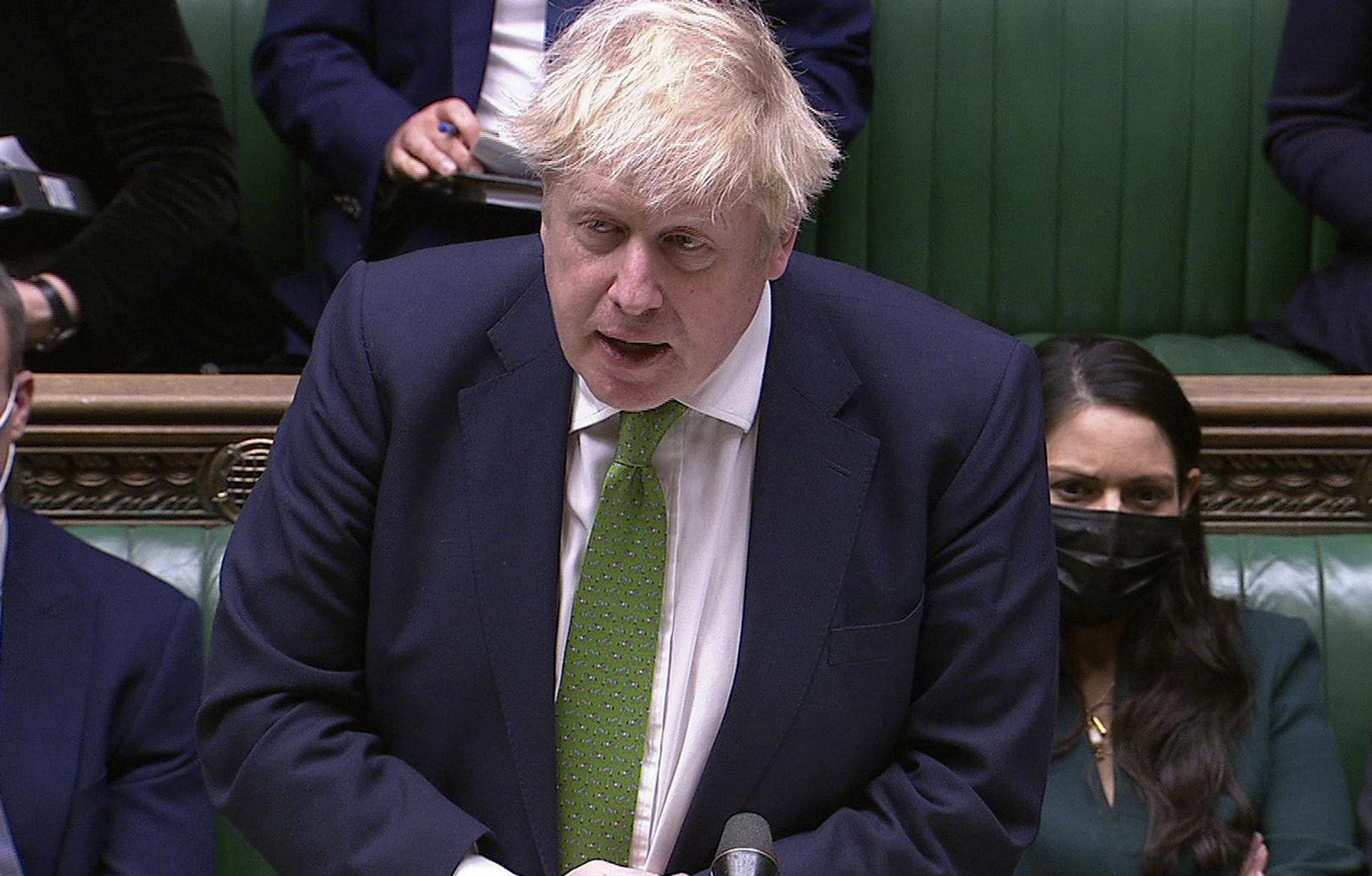 PM Boris Johnson in Parliament