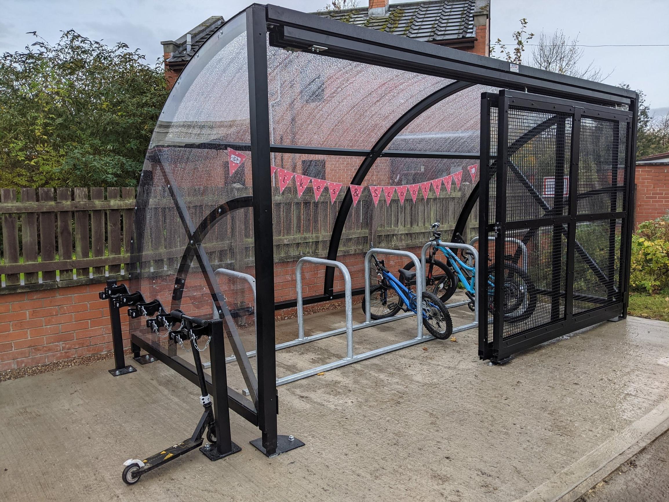 Cycle shelter at Armley Park Primary School