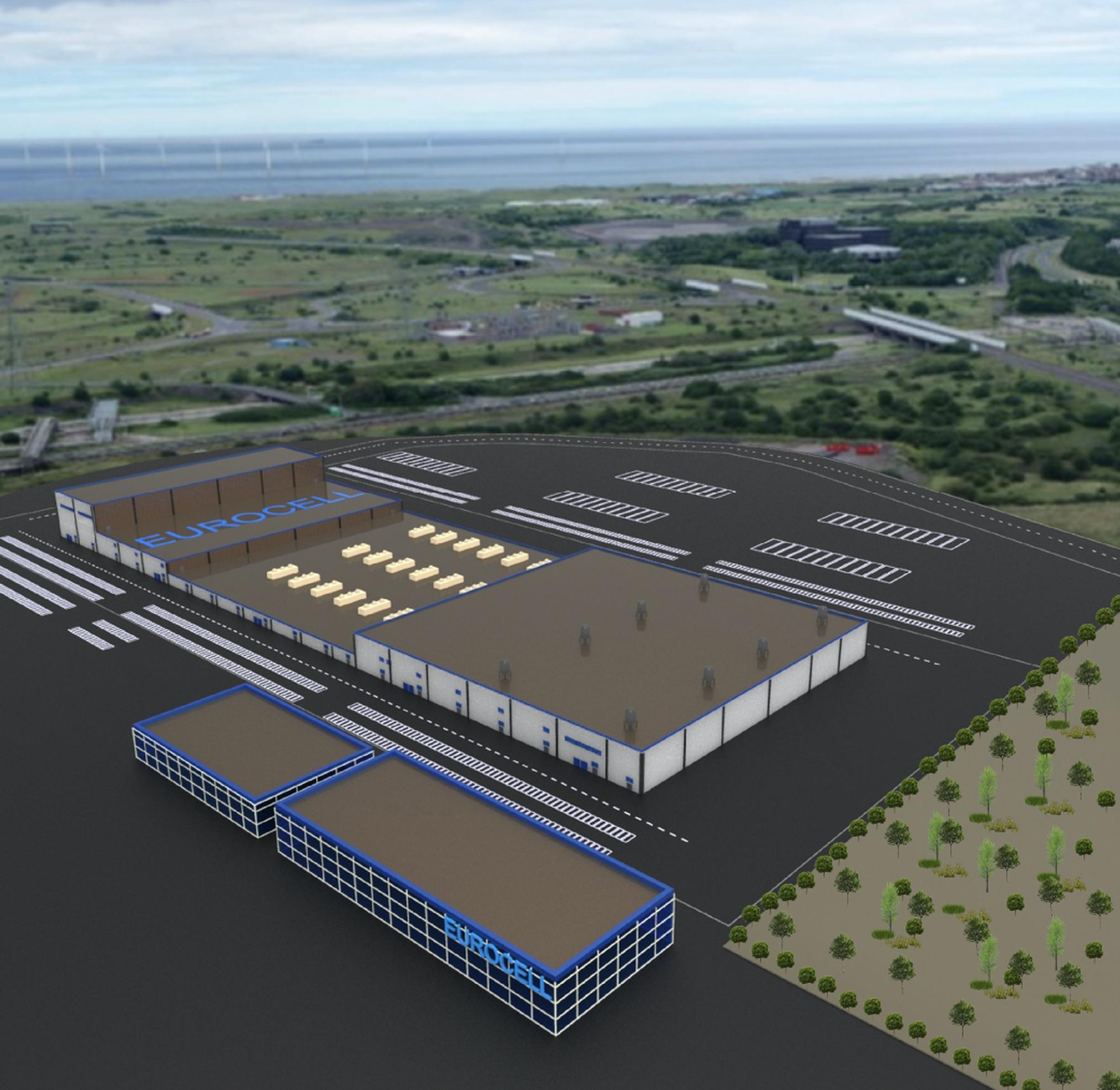 Rendering of the Eurocell gigafactory