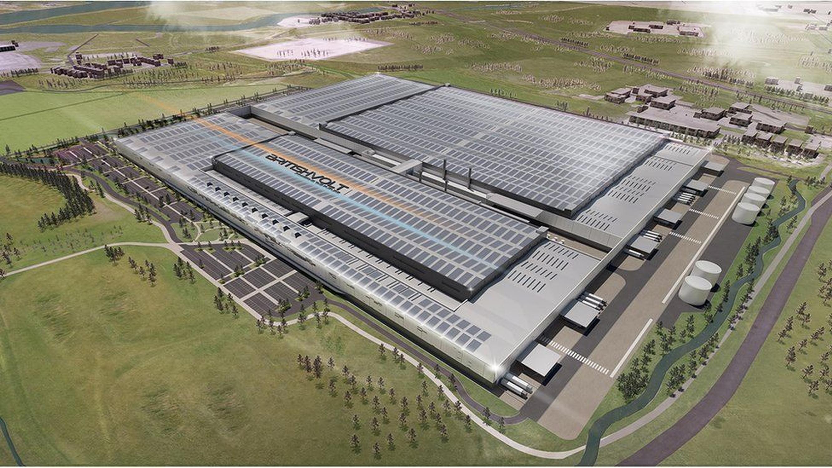 Rendering of the Britishvolt Northumberland gigafactory