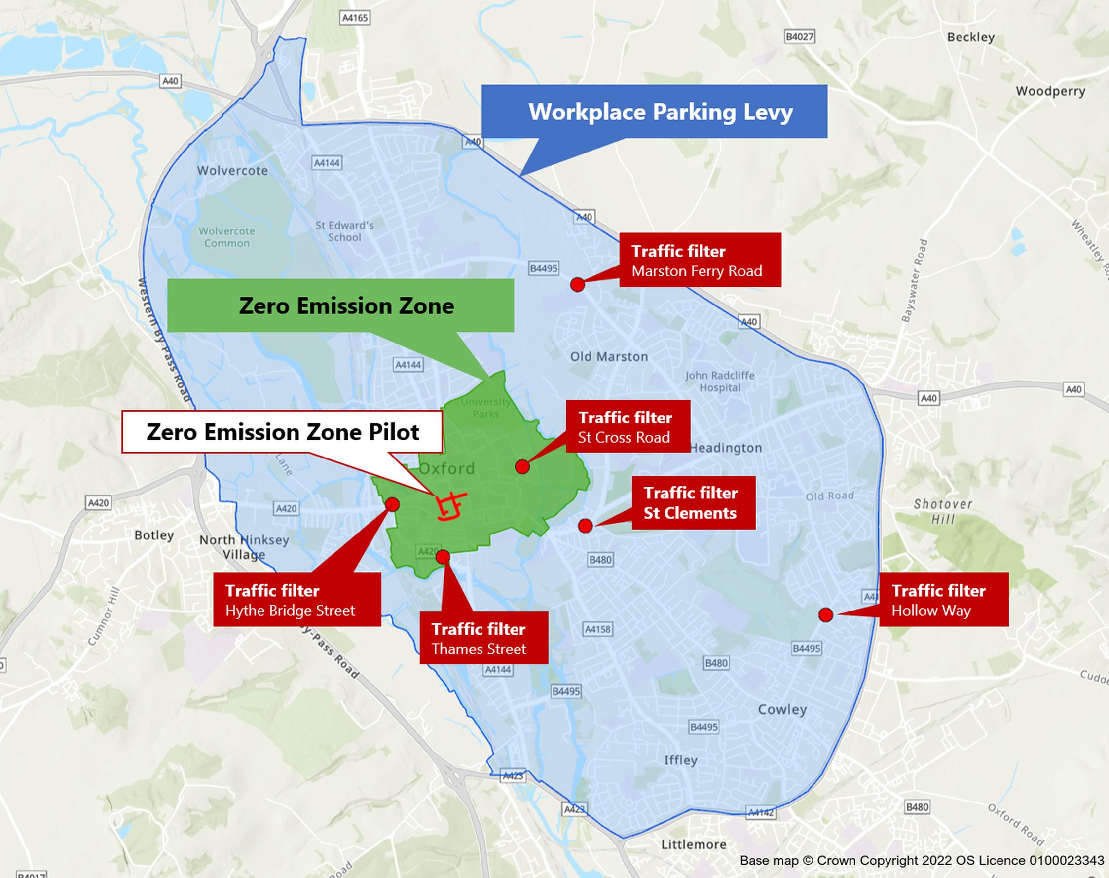 The ZEZ, workplace parking levy and traffic filter plan