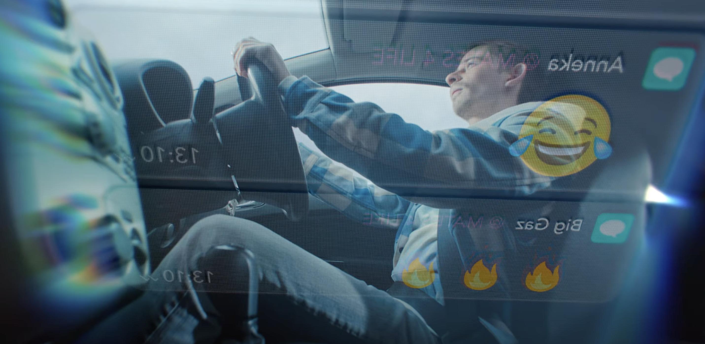 The THINK! Hands on the Wheel? Hands off your phone ad campaign