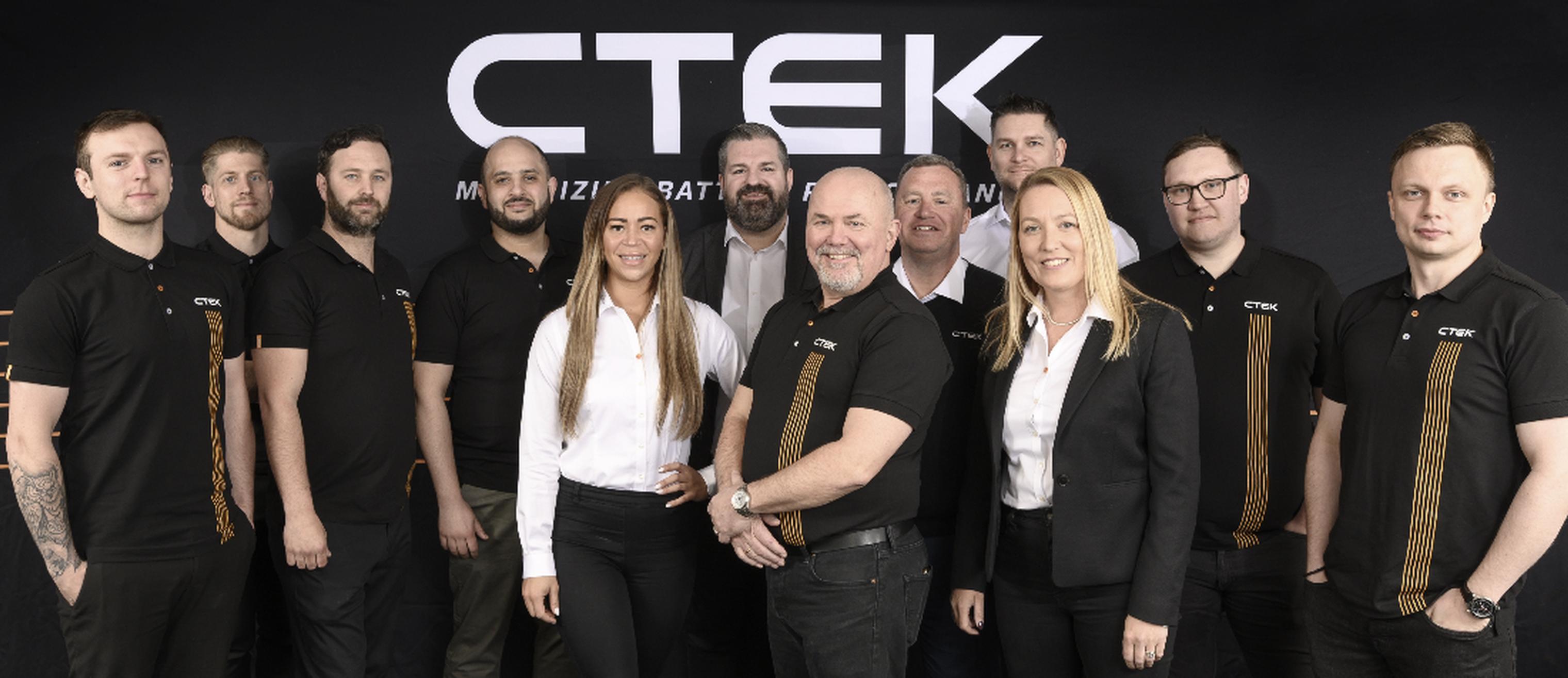 The CTEK UK energy and facilities team (left to right): Lewis Clark (Rotronics), Adrian Hopkinson, Jack Baker, Mohammed Shi Hub, Kaya Ferdinand, Ian Beattie, Tony Zeal, Mark Poole, Stewart Allen, Katharine Parker, Sean Reed and Viktors Nikolajevs