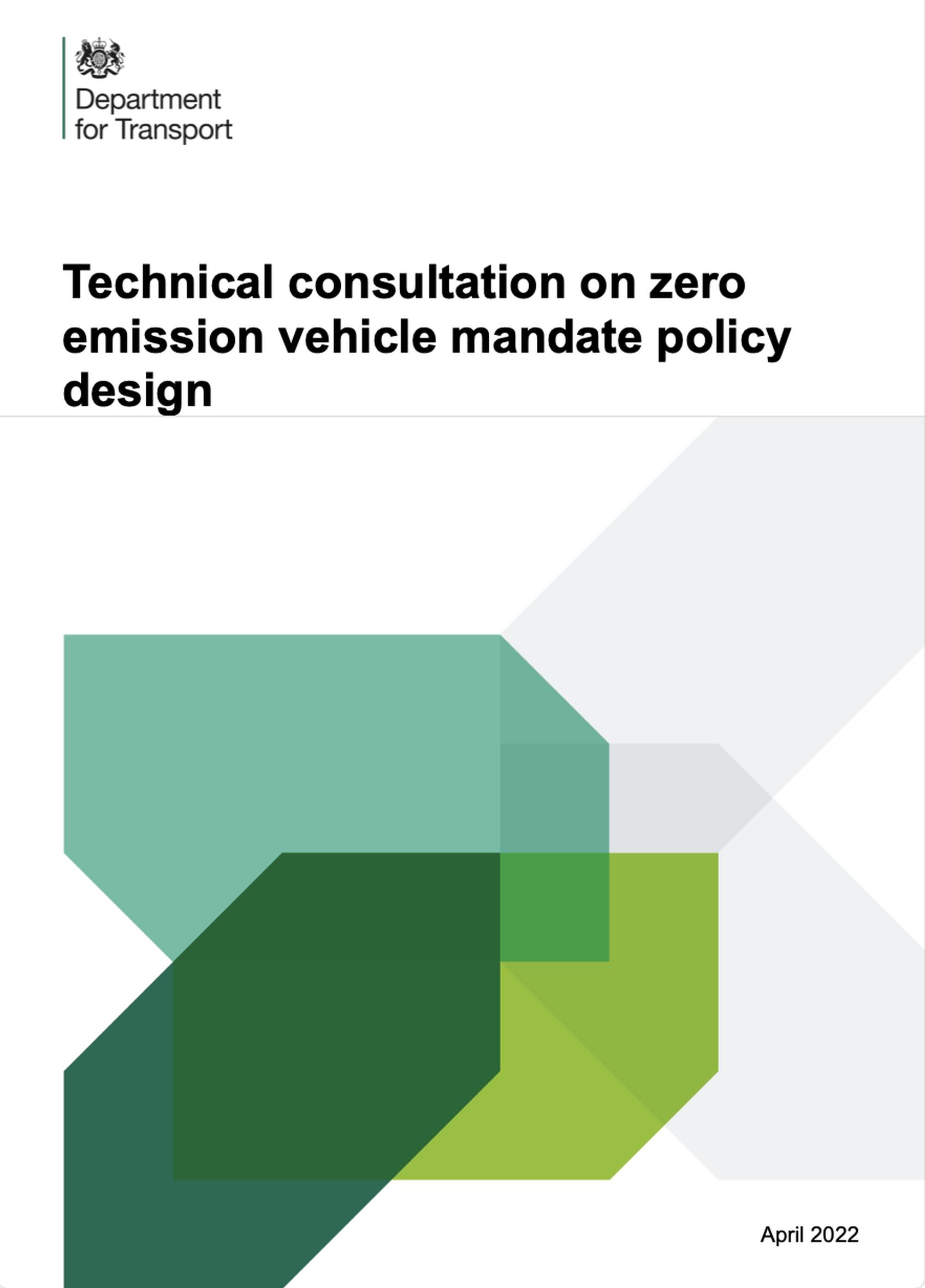 DfT consults on policy design features for zero emission vehicle (ZEV) mandate
