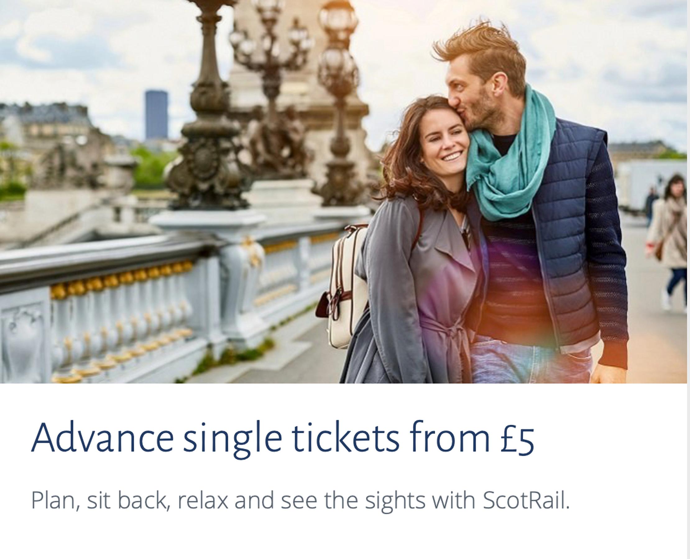 Half price rail ticket offer in Scotland