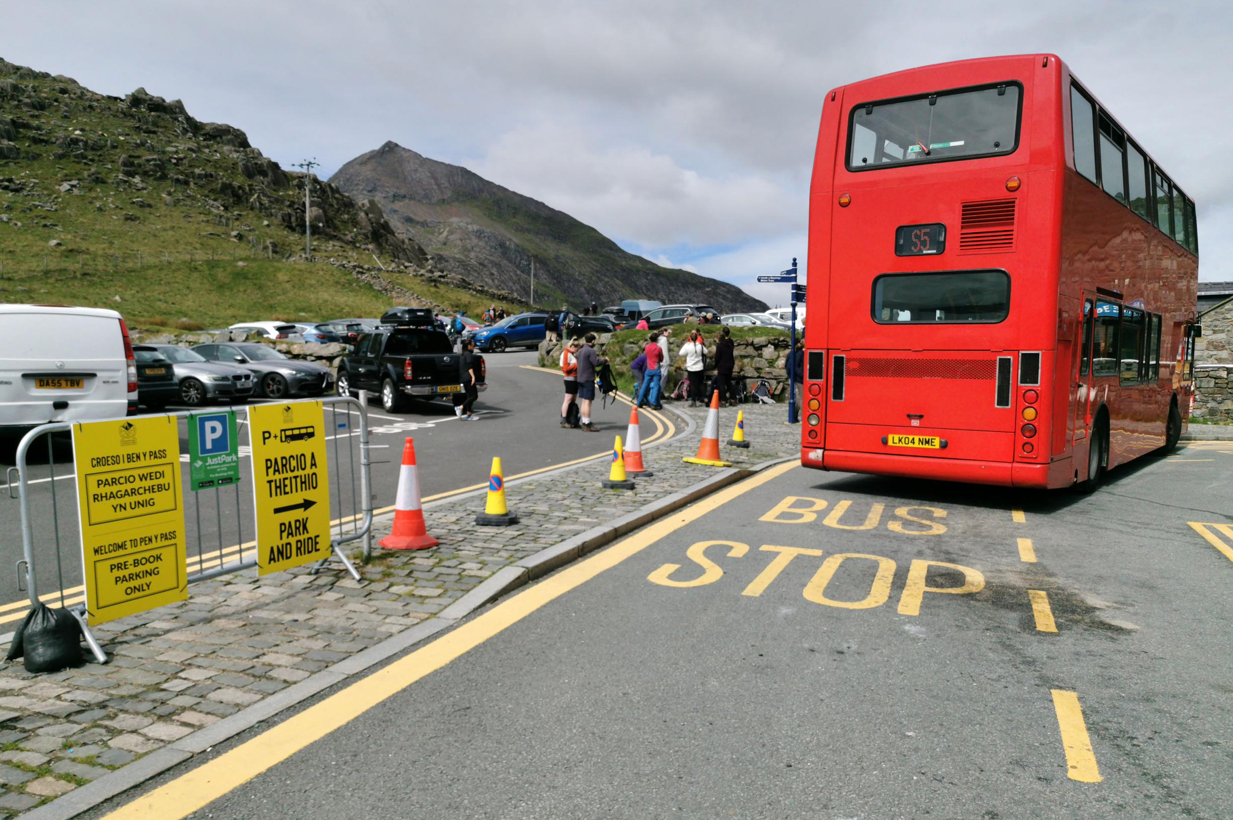 The Pen-y-Pass car park at its Sherpa P&R