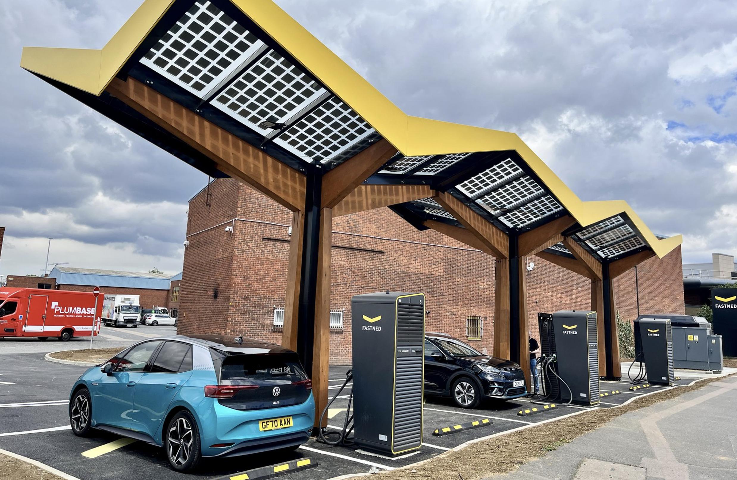 Fastned`s new charging hub in east London
