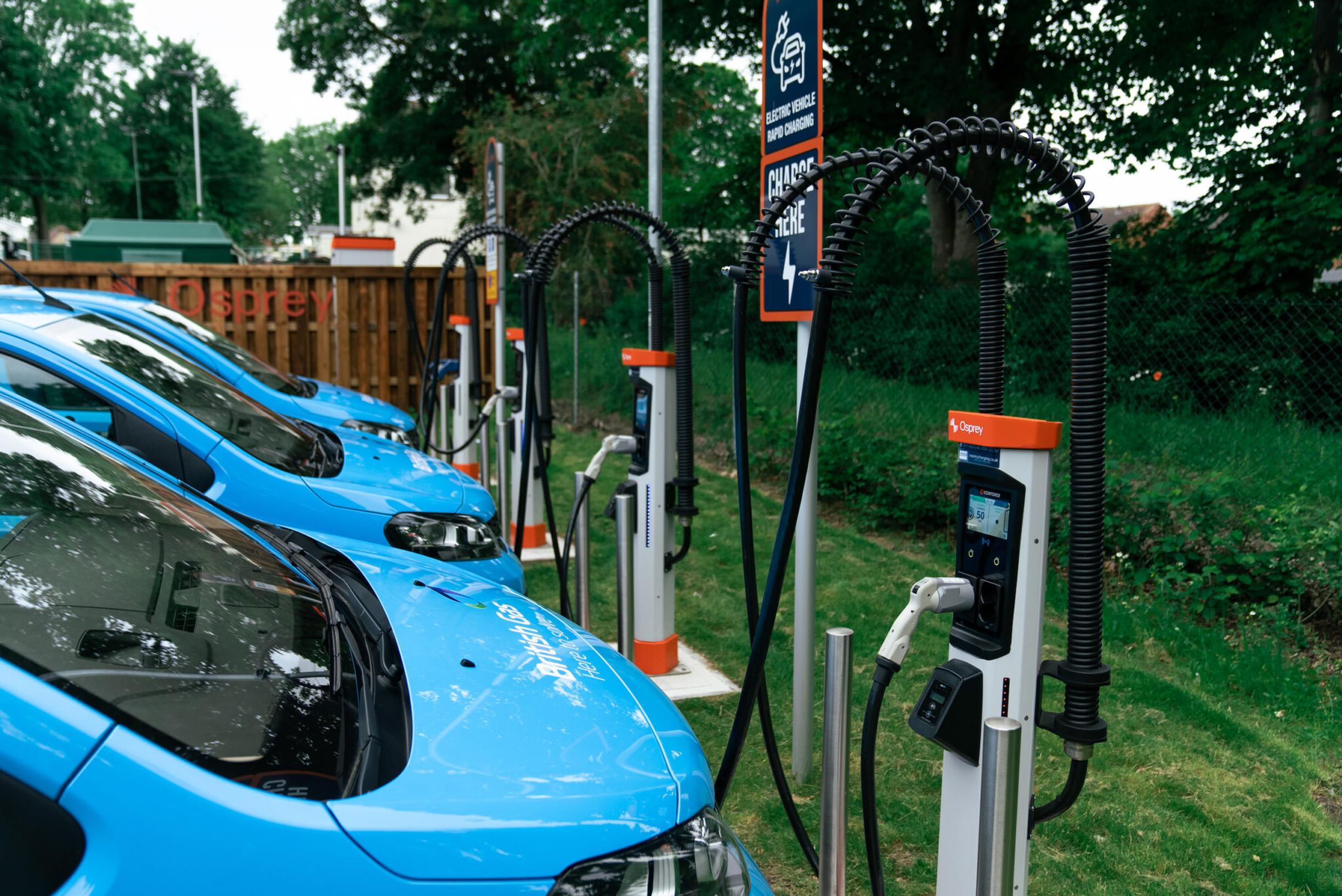 British Gas vans recharging