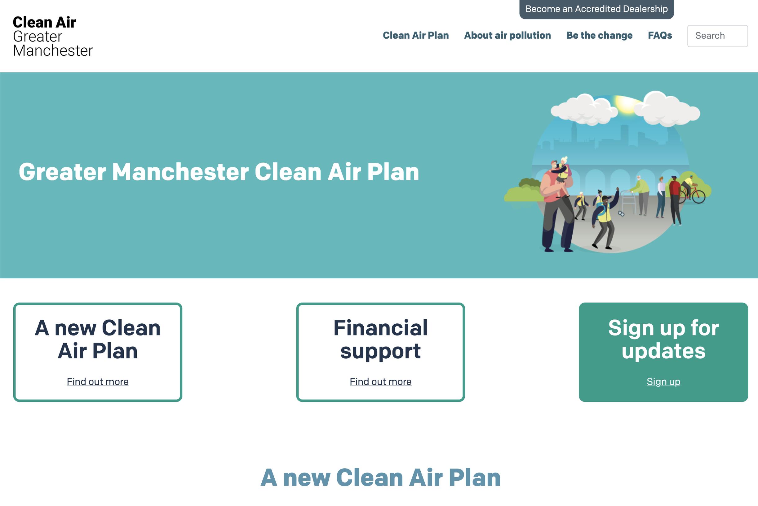 The Greater Manchester Clean Air Zone website