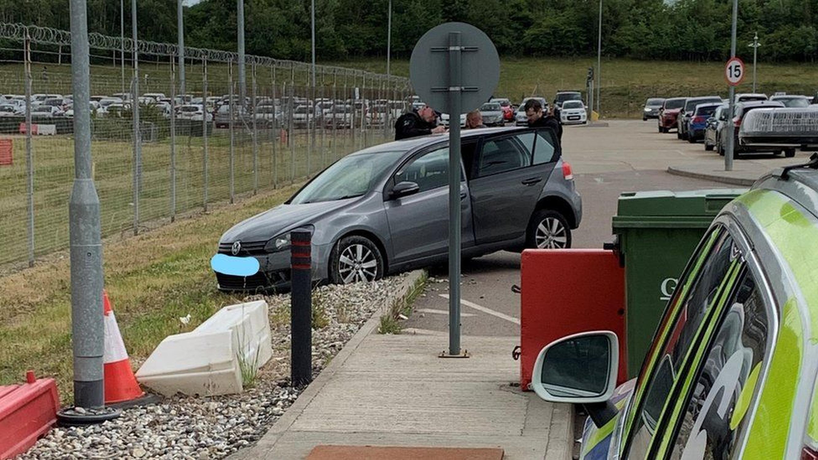 A car was stuck while trying to avoid paying for parking at Stansted Airport (Essex Police)