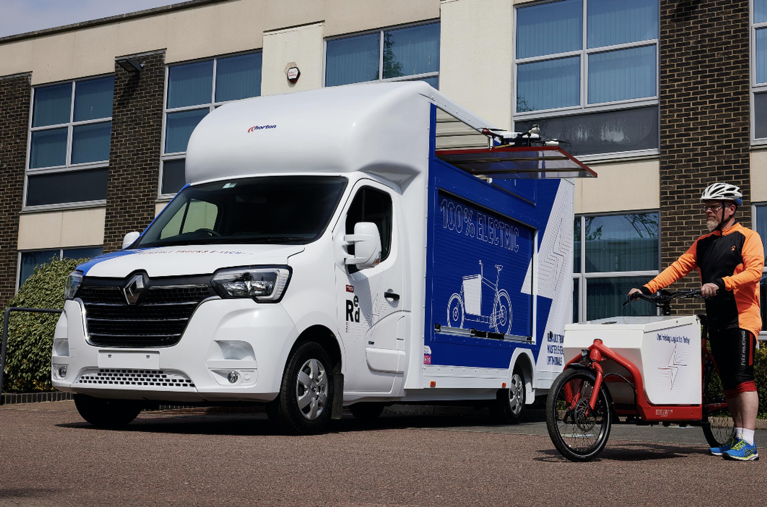 Renault’s multi-modal electric delivery concept combines van, cargo bike and drone