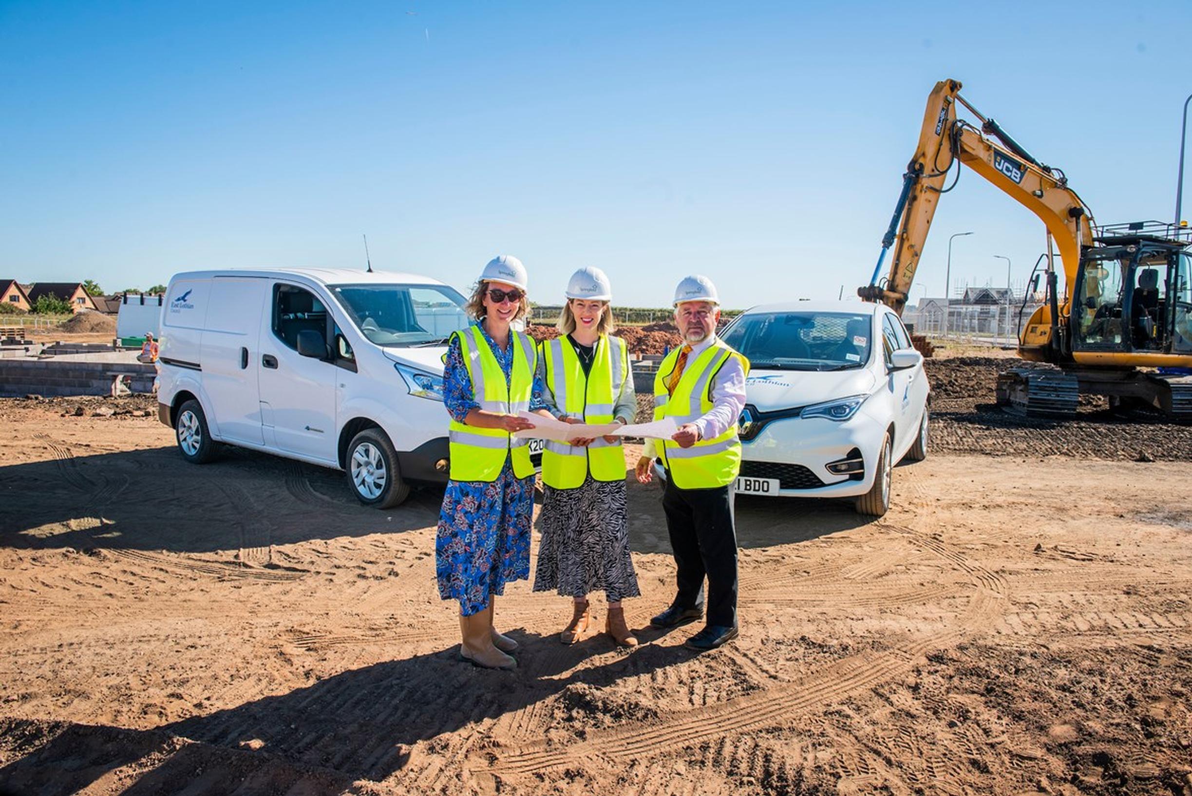 Scottish transport minister Jenny Gilruth joined East Lothian Council and Springfield Properties at Windygoul South in Tranent to learn more about the work already underway to provide charge points as part of the new housing development