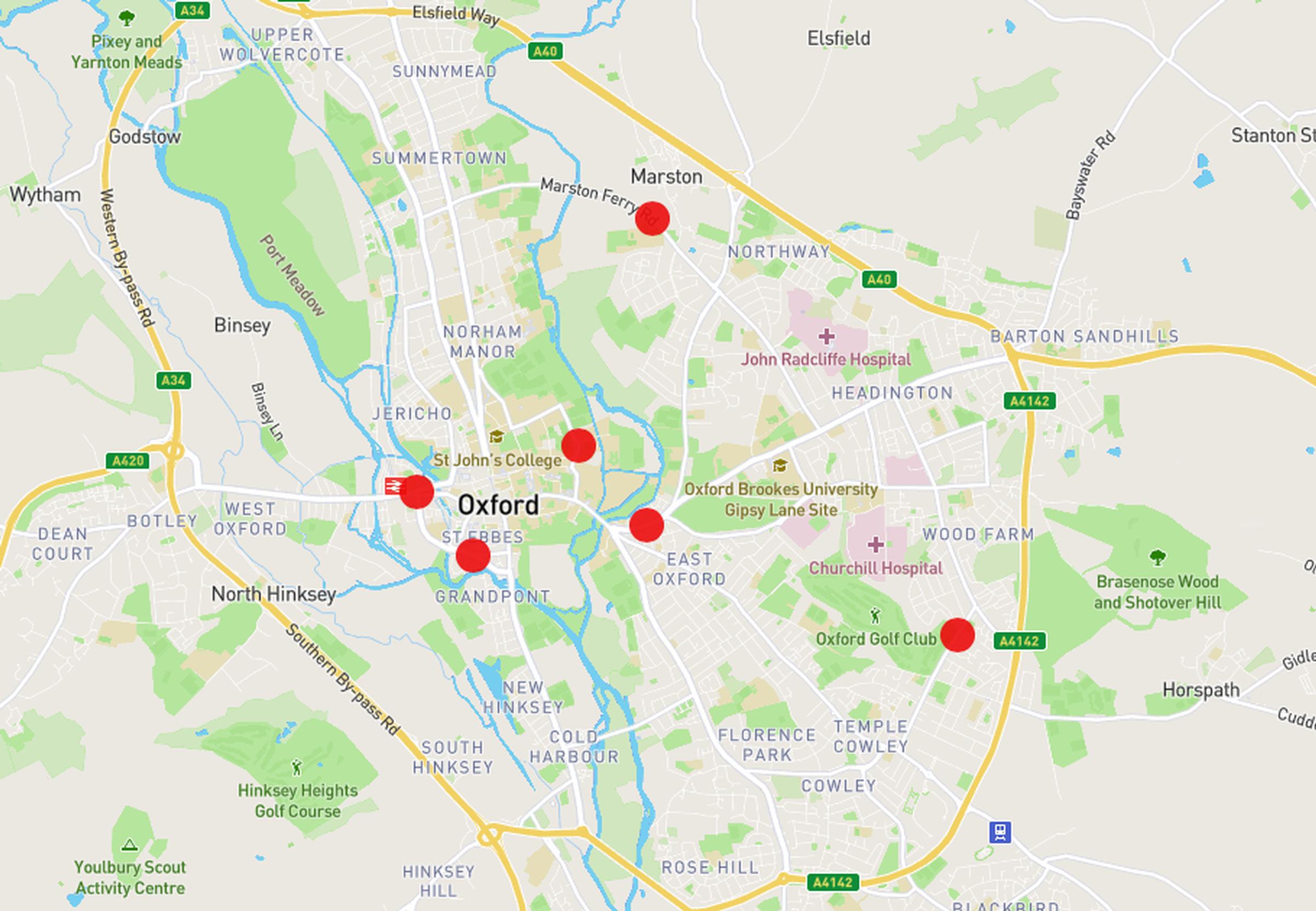 Map showing location of proposed traffic filters