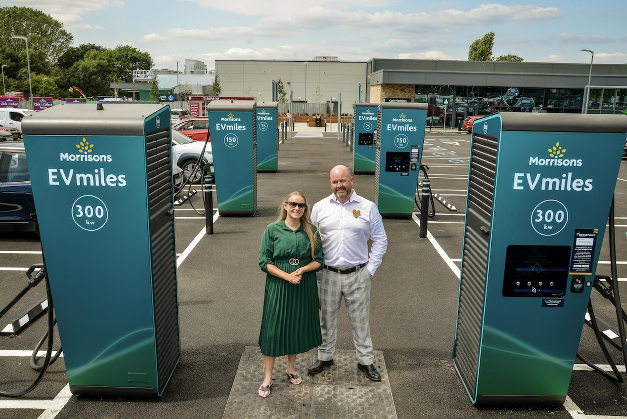 The charging hub at Morrisons` low impact store in Little Clacton
