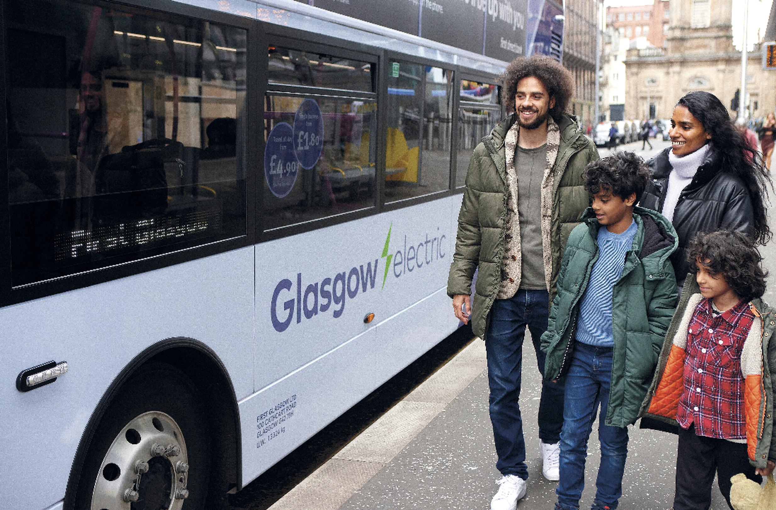 A First Bus electric bus in Glasgow