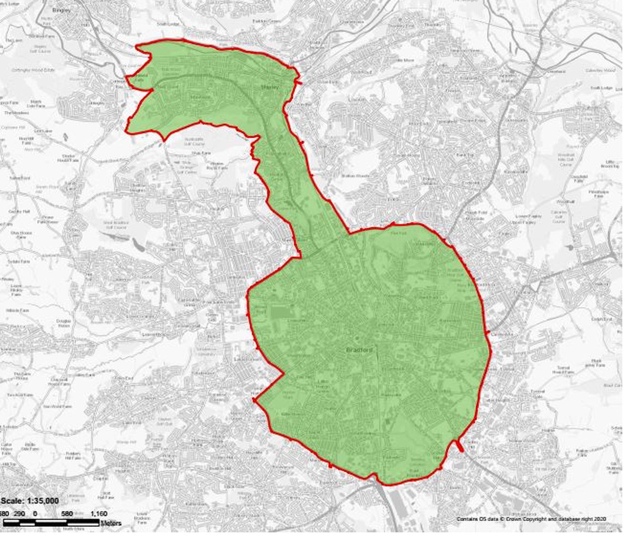 The Bradford Clean Air Zone covers the city centre area as far as the outer ring road and extends along the Aire Valley Corridor