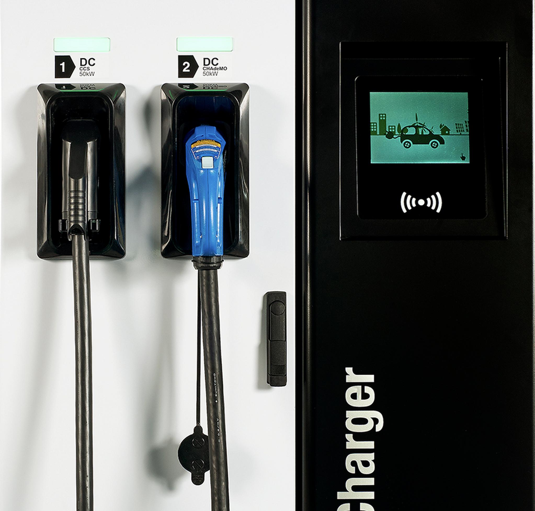 A Zytronic touchscreen on an EV chargepoint