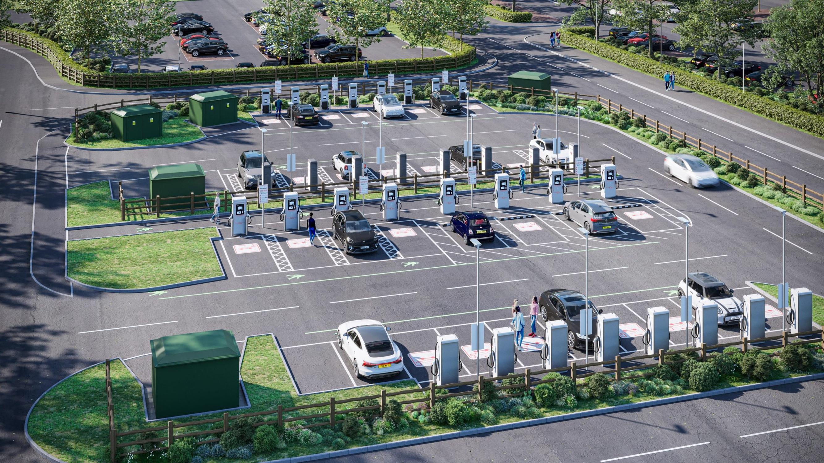 Instavolt EV charging hub in Banbury, Oxfordshire