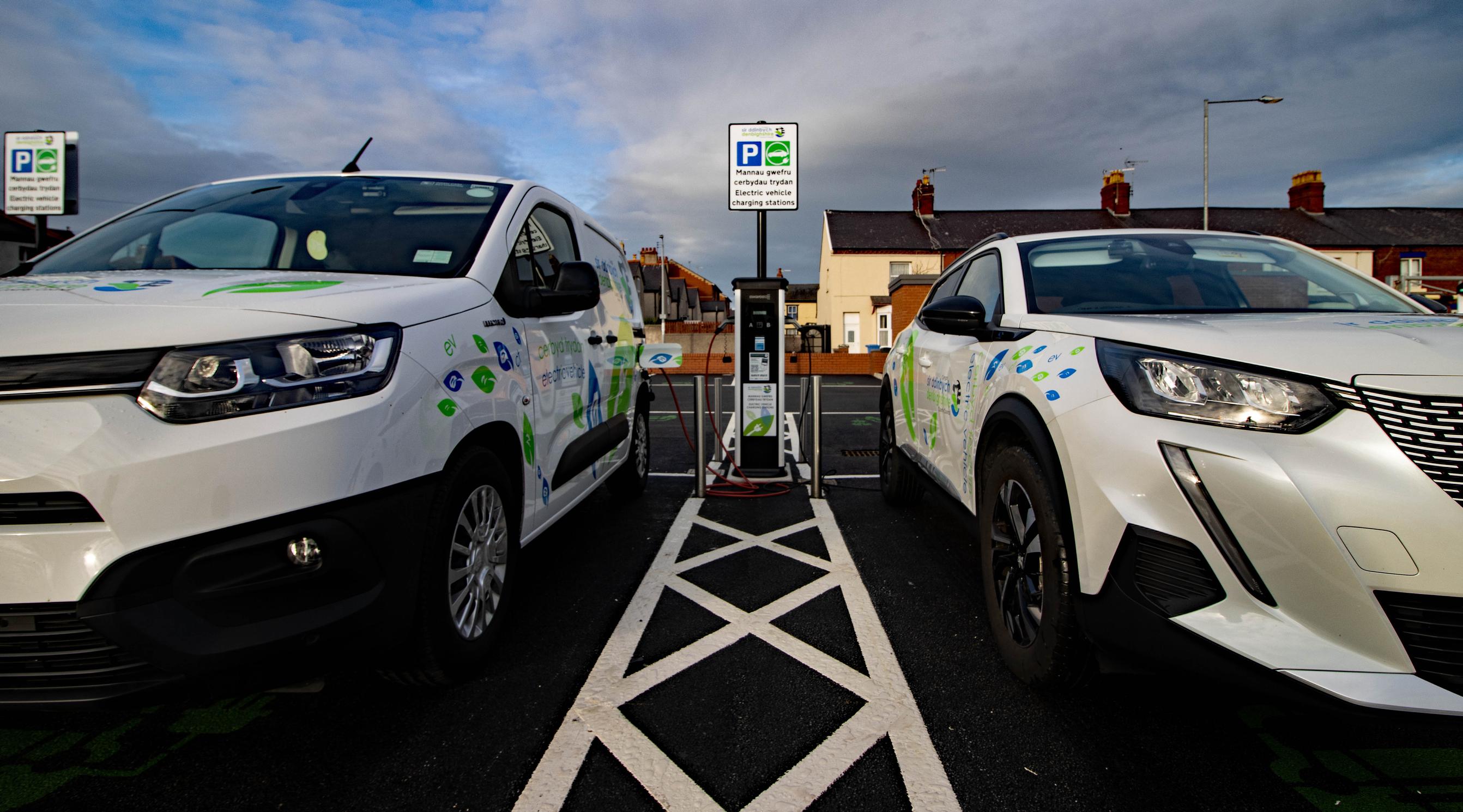 The charging hub at the West Kinmel Street car park