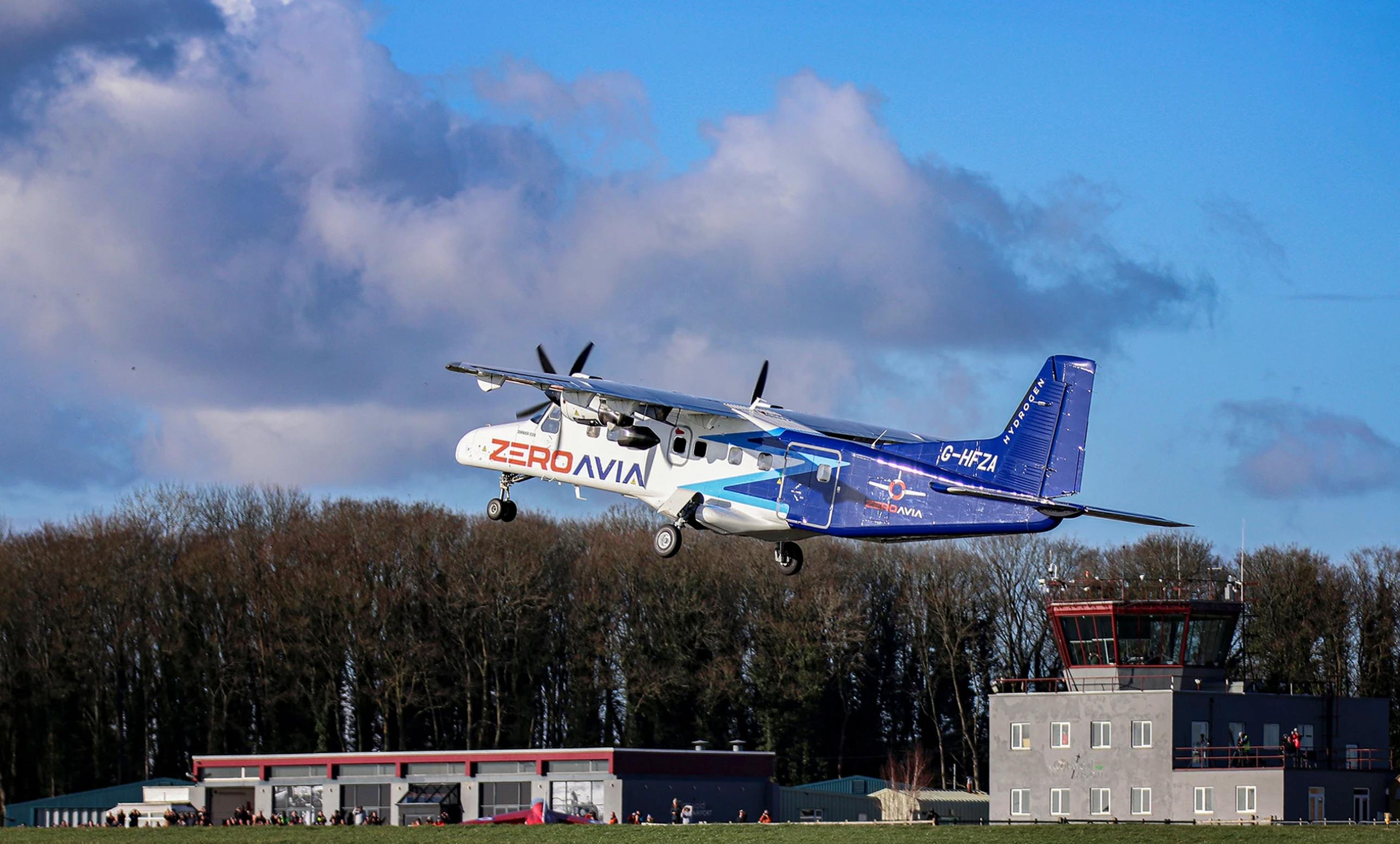 The maiden flight of the ZeroAvia 19-seat Dornier 228 testbed aircraft, retrofitted with a hydrogen-electric engine