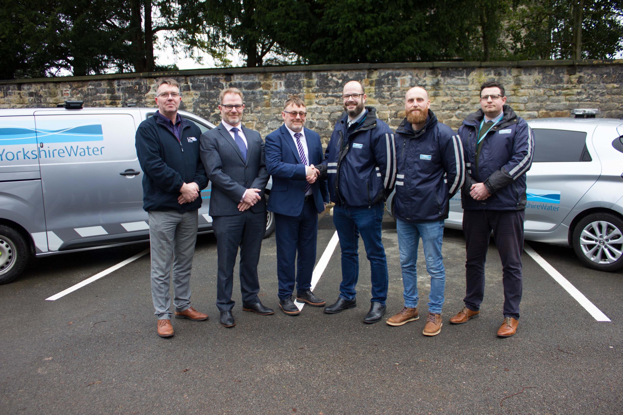 UKPN`s Michael Navesy, Robert Austin and David Mitchell with Yorkshire Water`s Stuart Jones