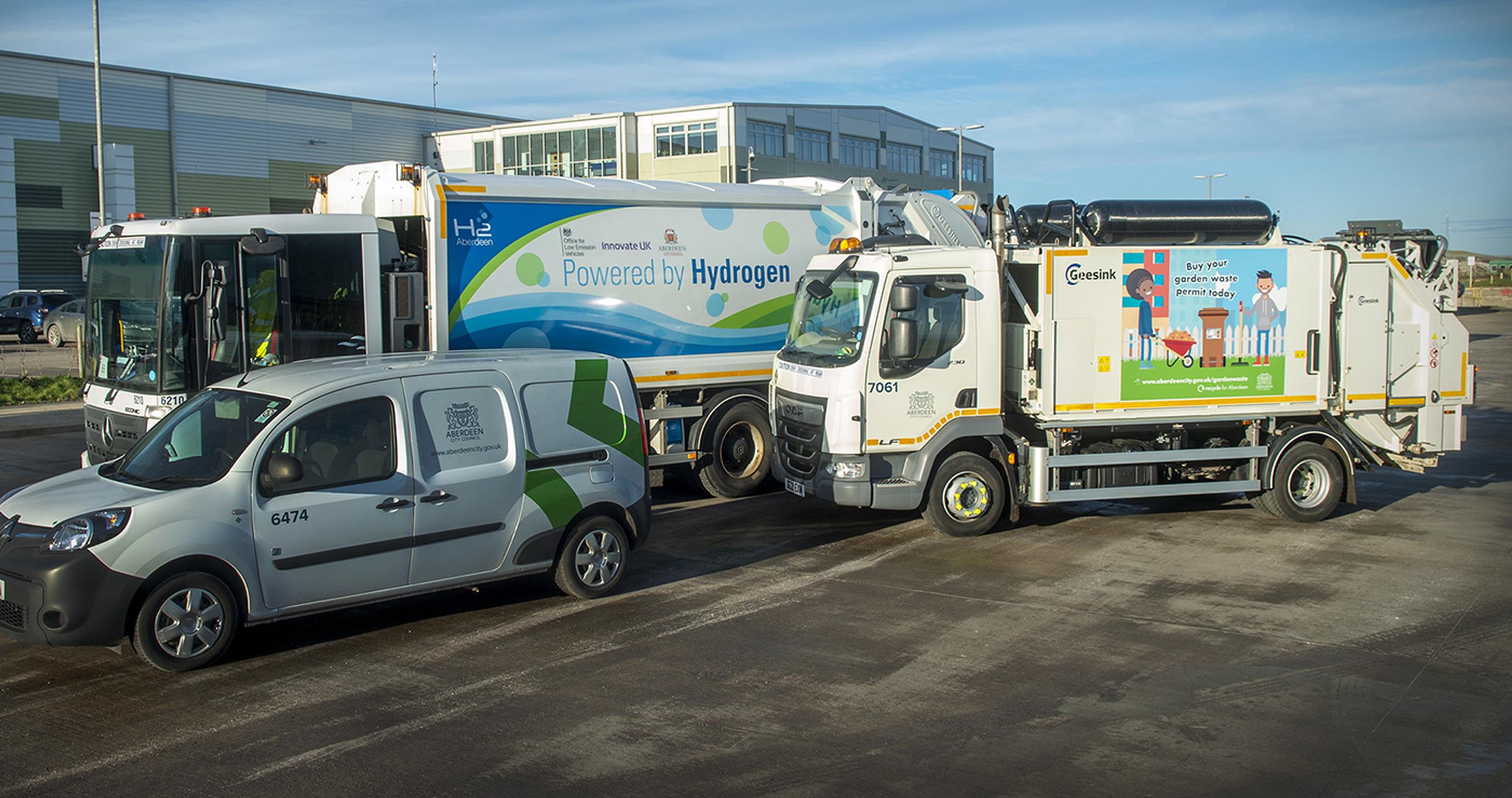 Vehicles from Aberdeen City Council`s fleet