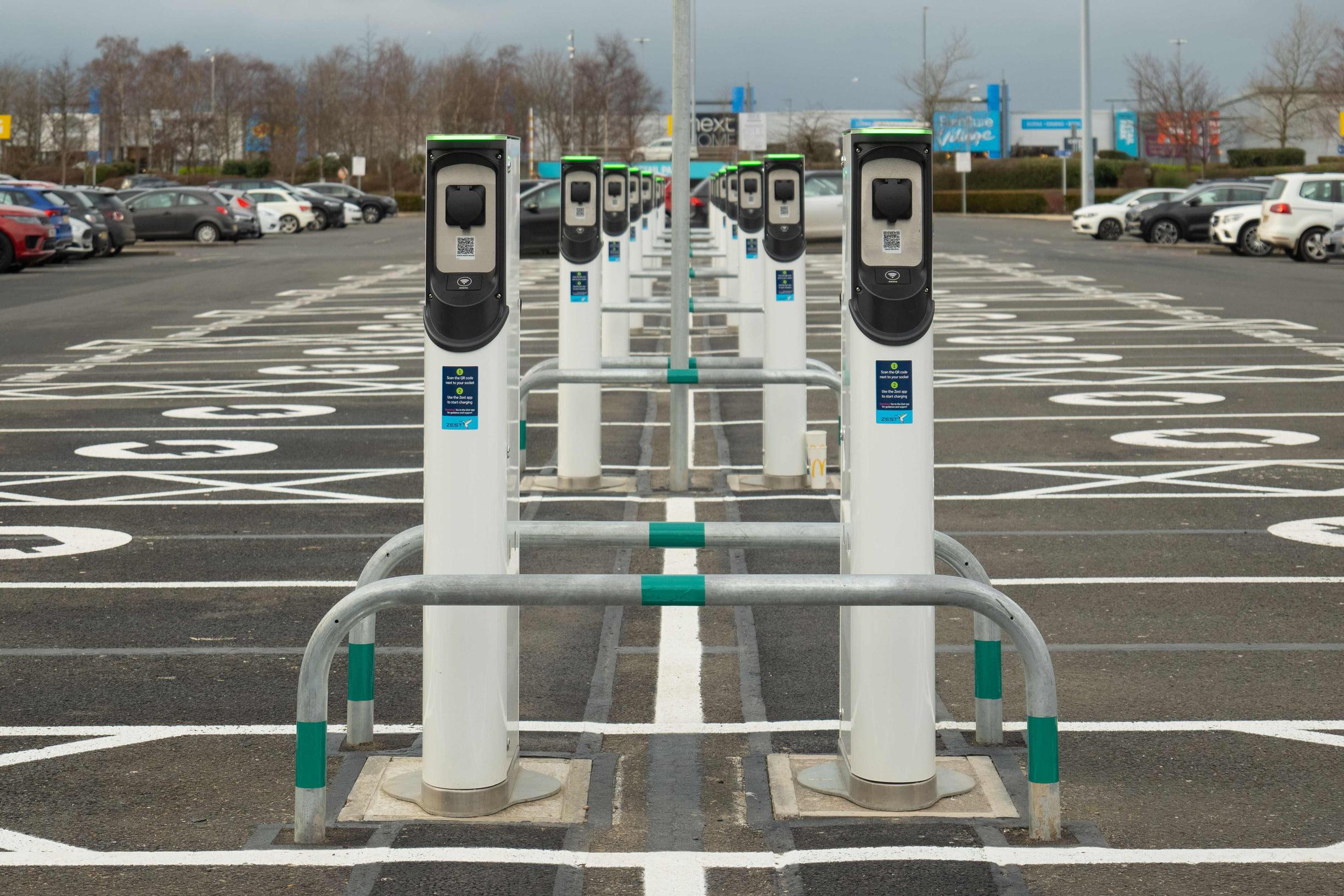 Zest chargers at the Metrocentre