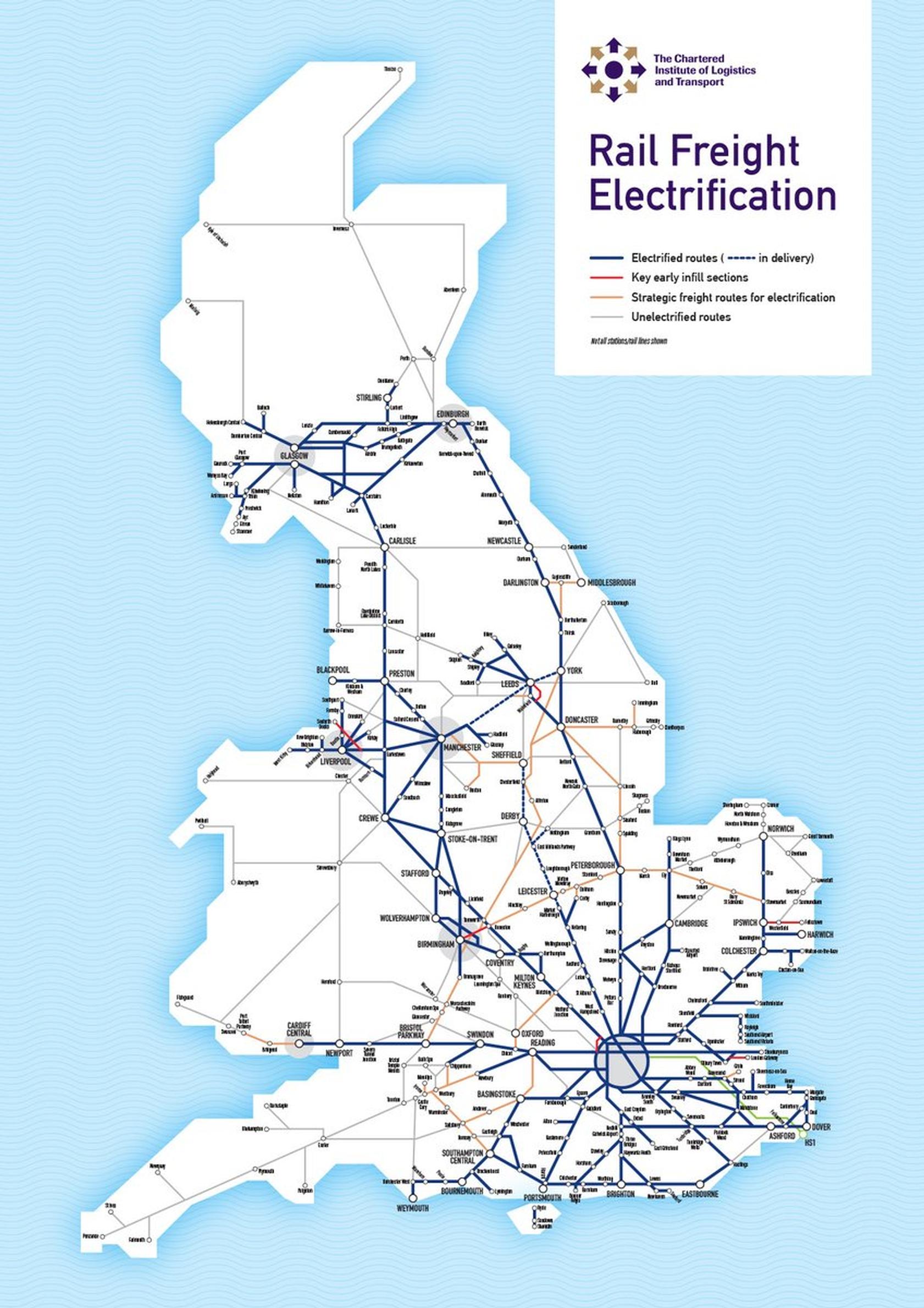 95% of UK rail freight operations could be electrified, says CILT