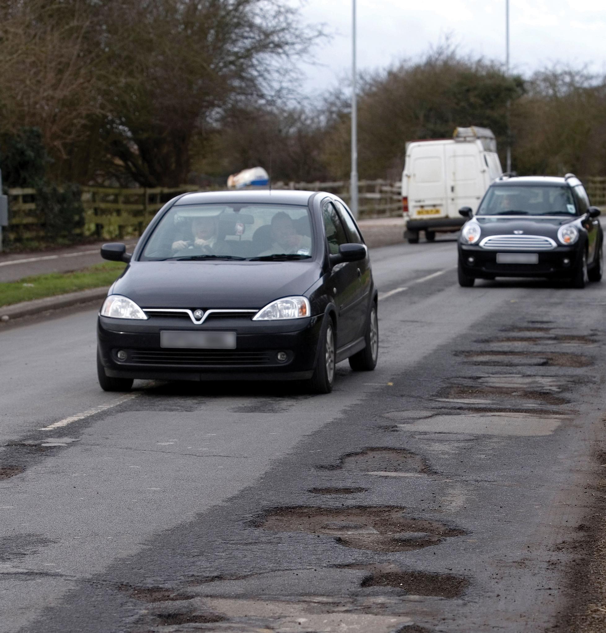 Potholes are a common hazard on roads