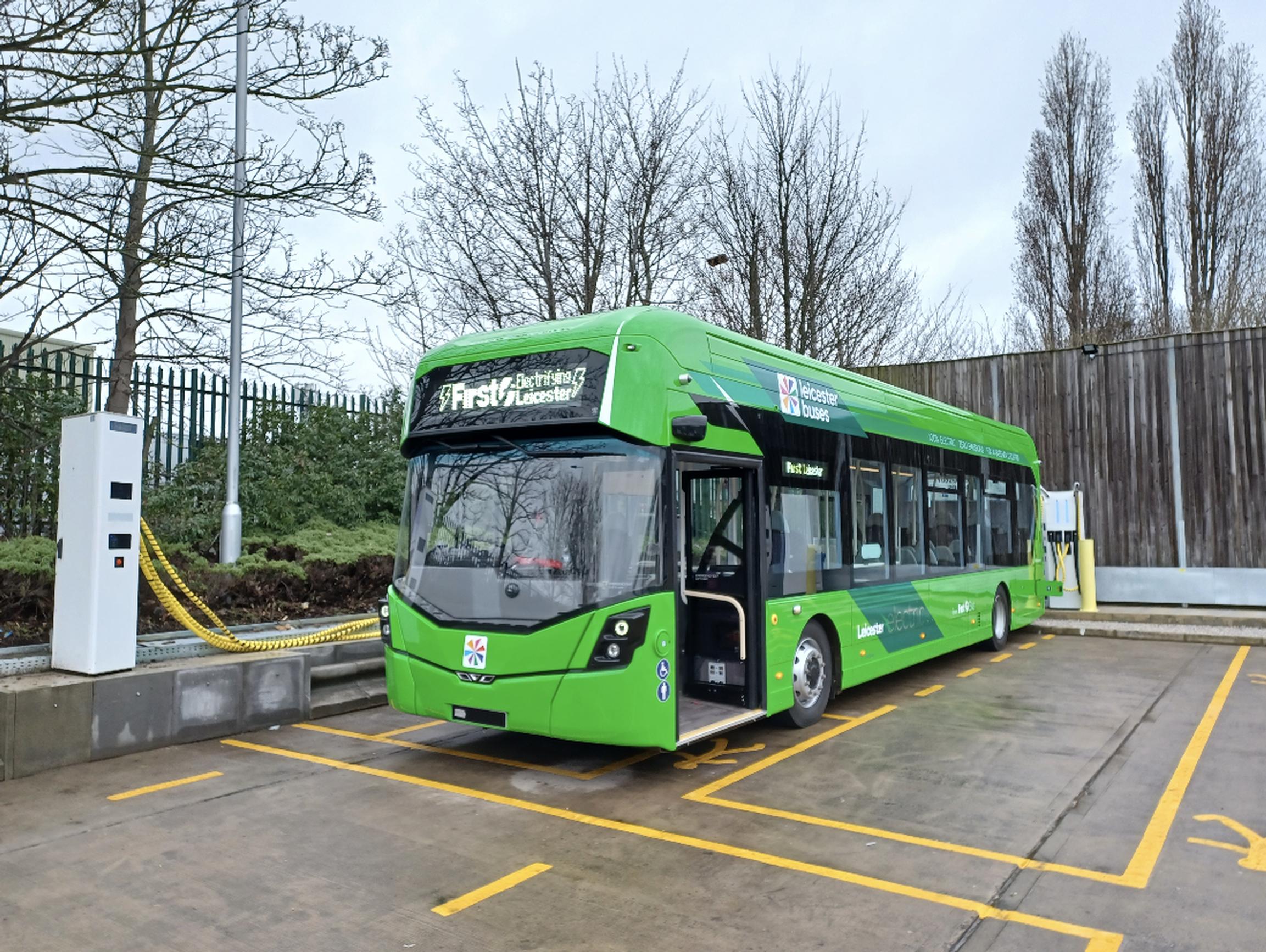 A Wrightbus ZEB operated by First Bus in Leicester