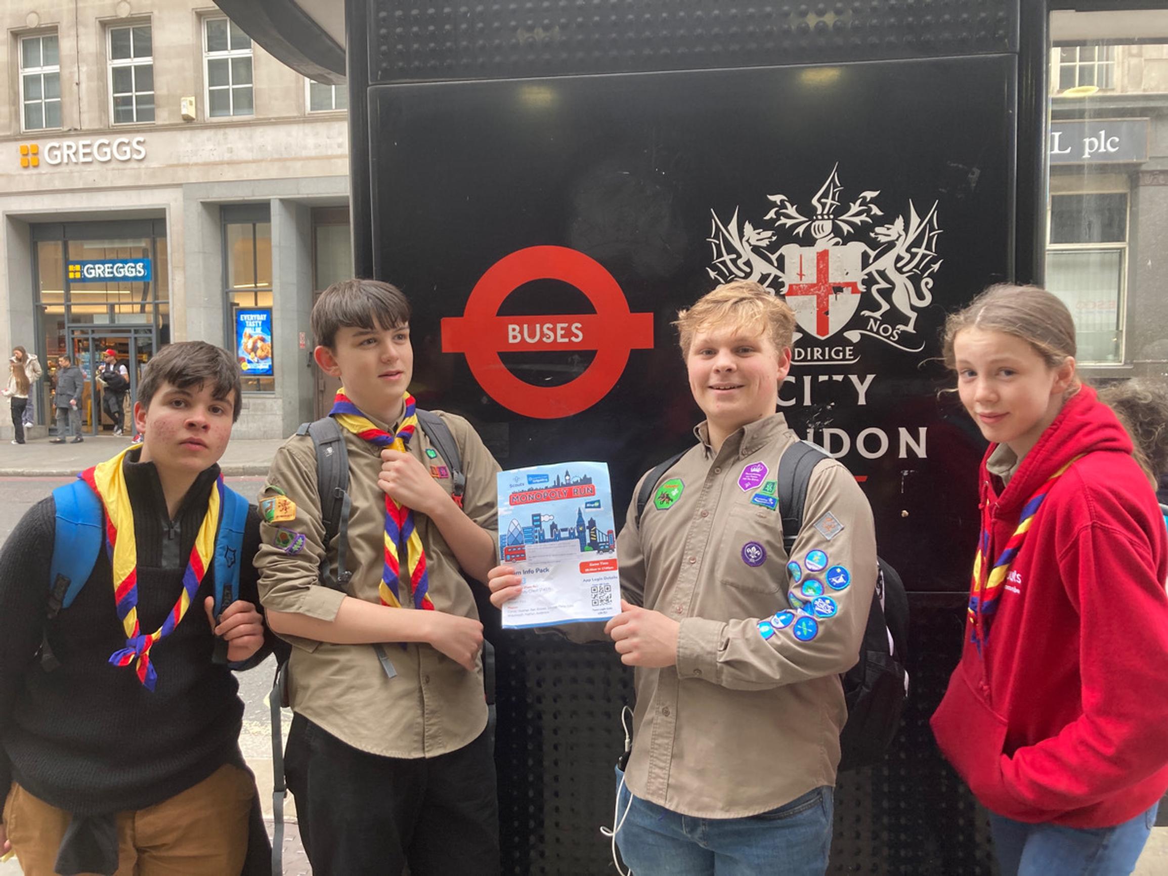 Scouts and guides took part on the Monopoly Run challenge