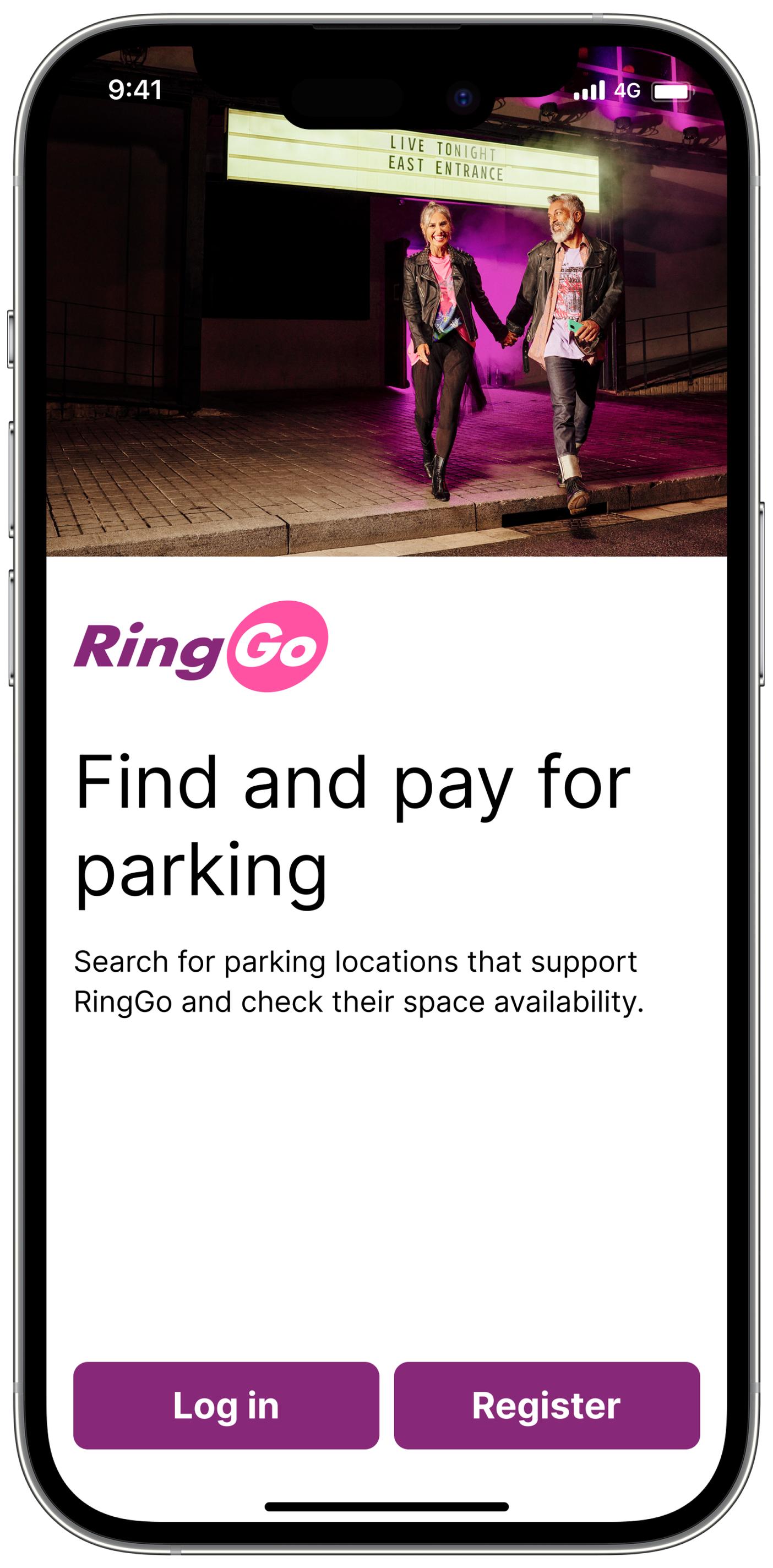 The new pink and purple logo as it will appear on the RingGo app