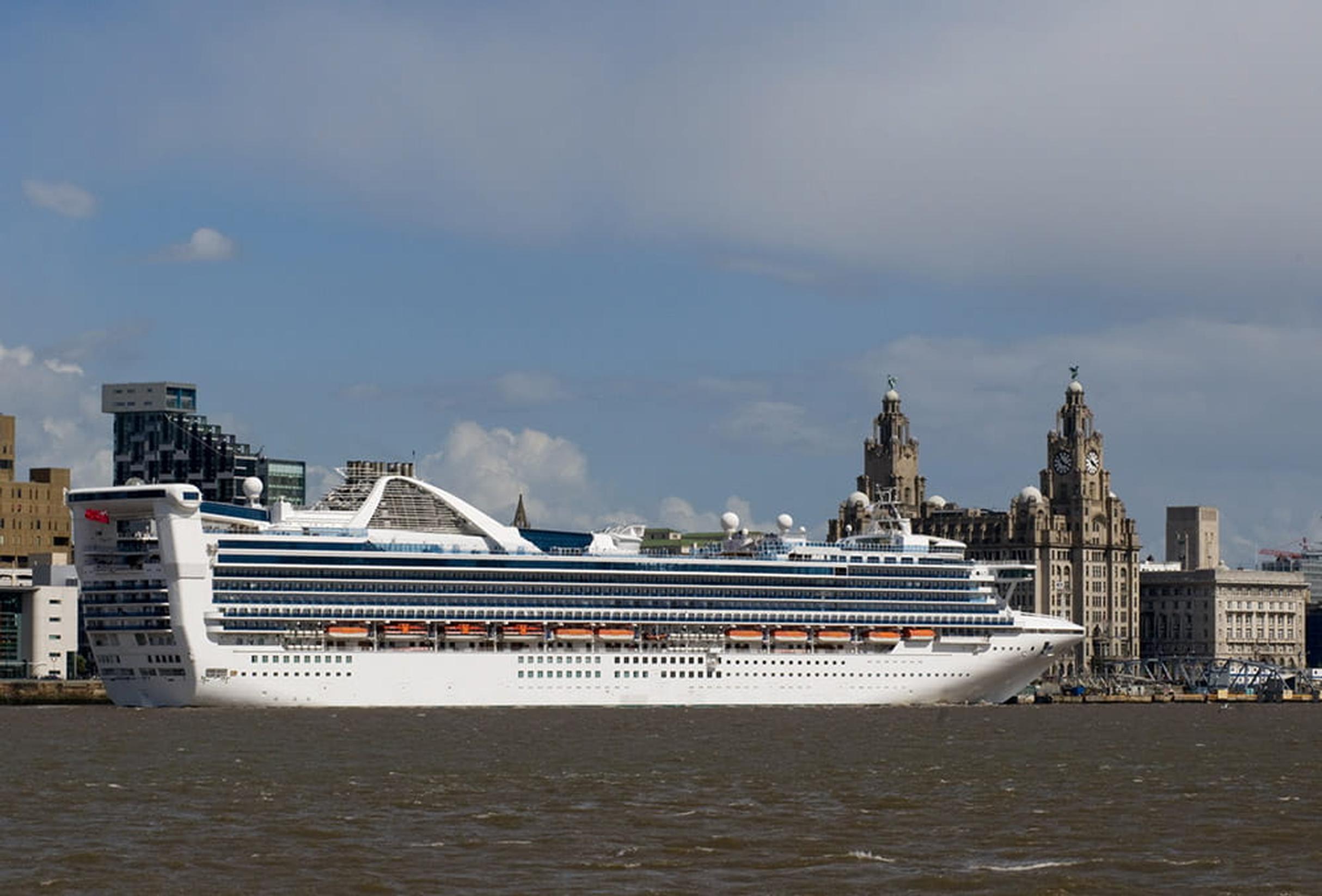 Cruise ships embark in the centre of Liverpool