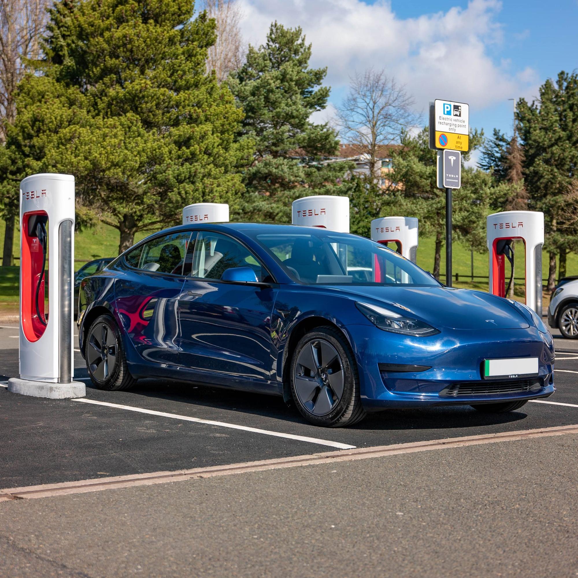 A Tesla Supercharger at Merry Hill