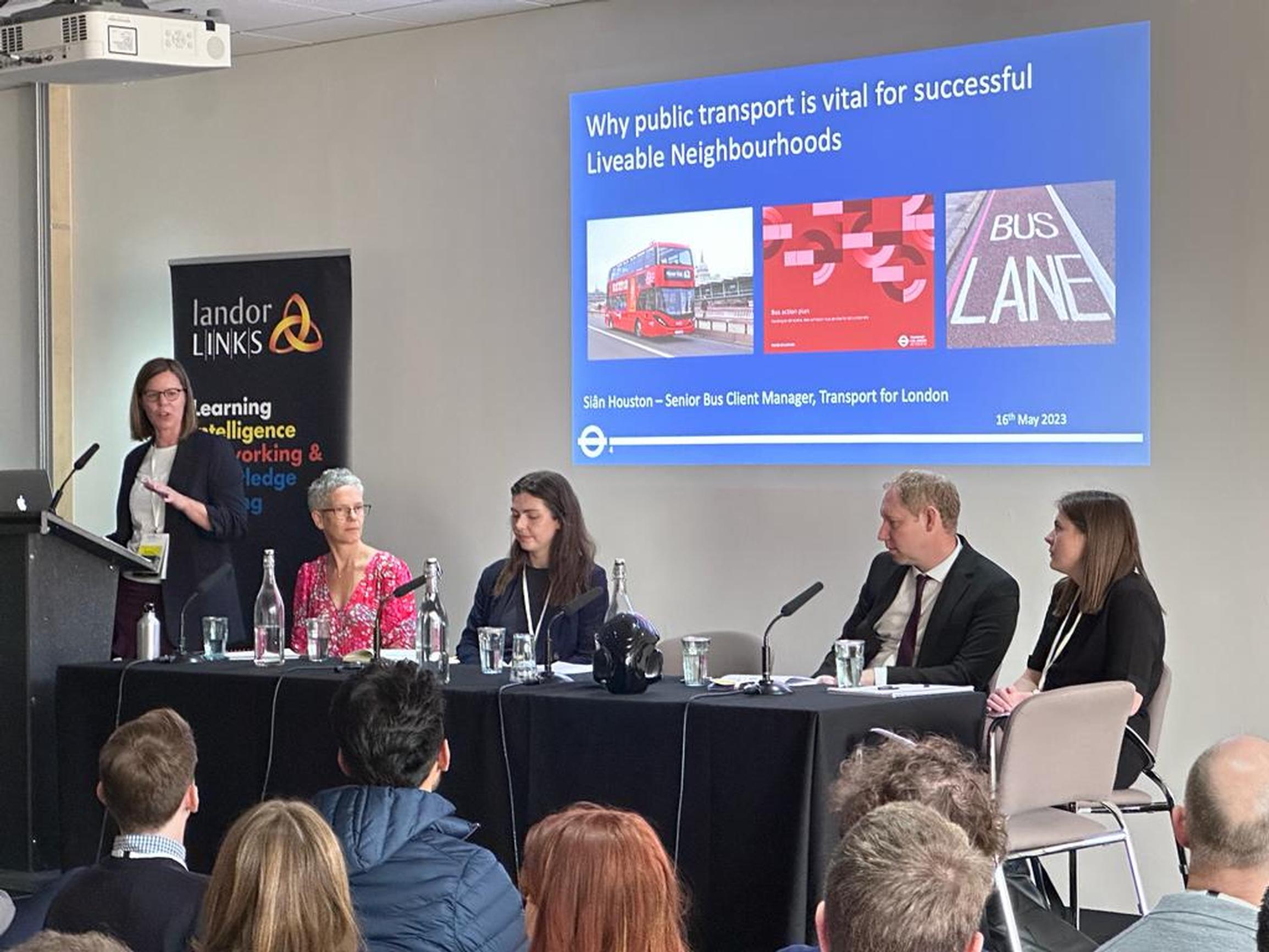Sian Huston (far left) at Liveable Neighbourhoods 2023 organised by Landor LINKS in partnership with Transport for London. PIC: Daniel Simpson