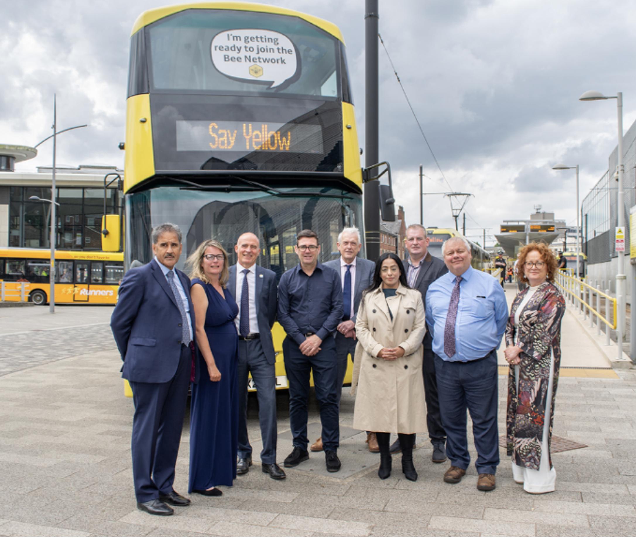 Mayor Andy Burnham with the successful Stagecoach team