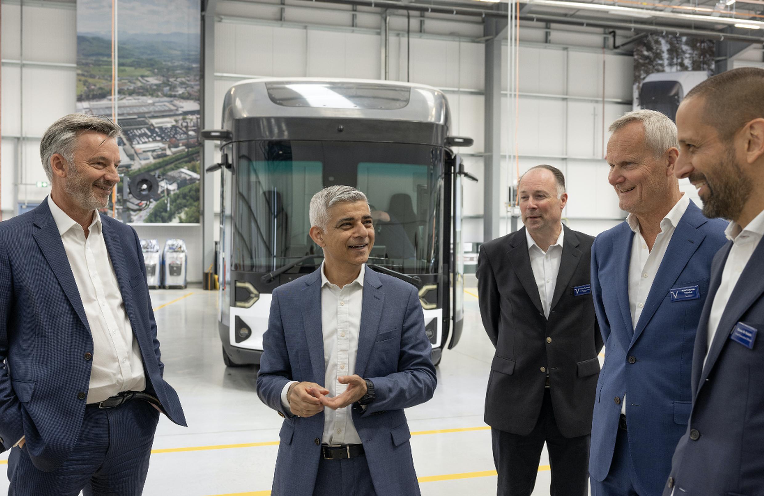 Mayor Sadiq Khan at the new Volta Trucks hub in London