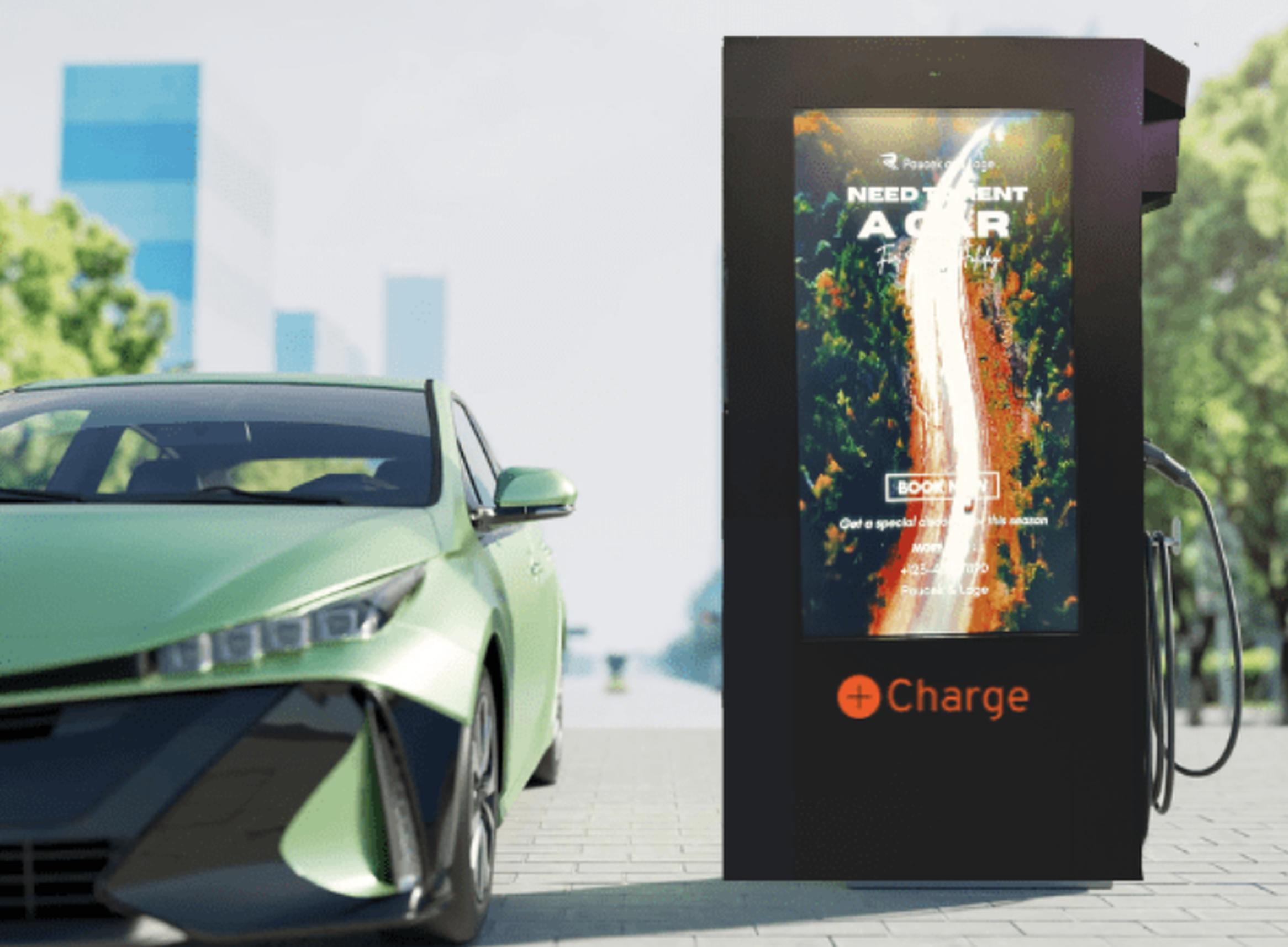 Big screen EV charger offers advertising opportunities