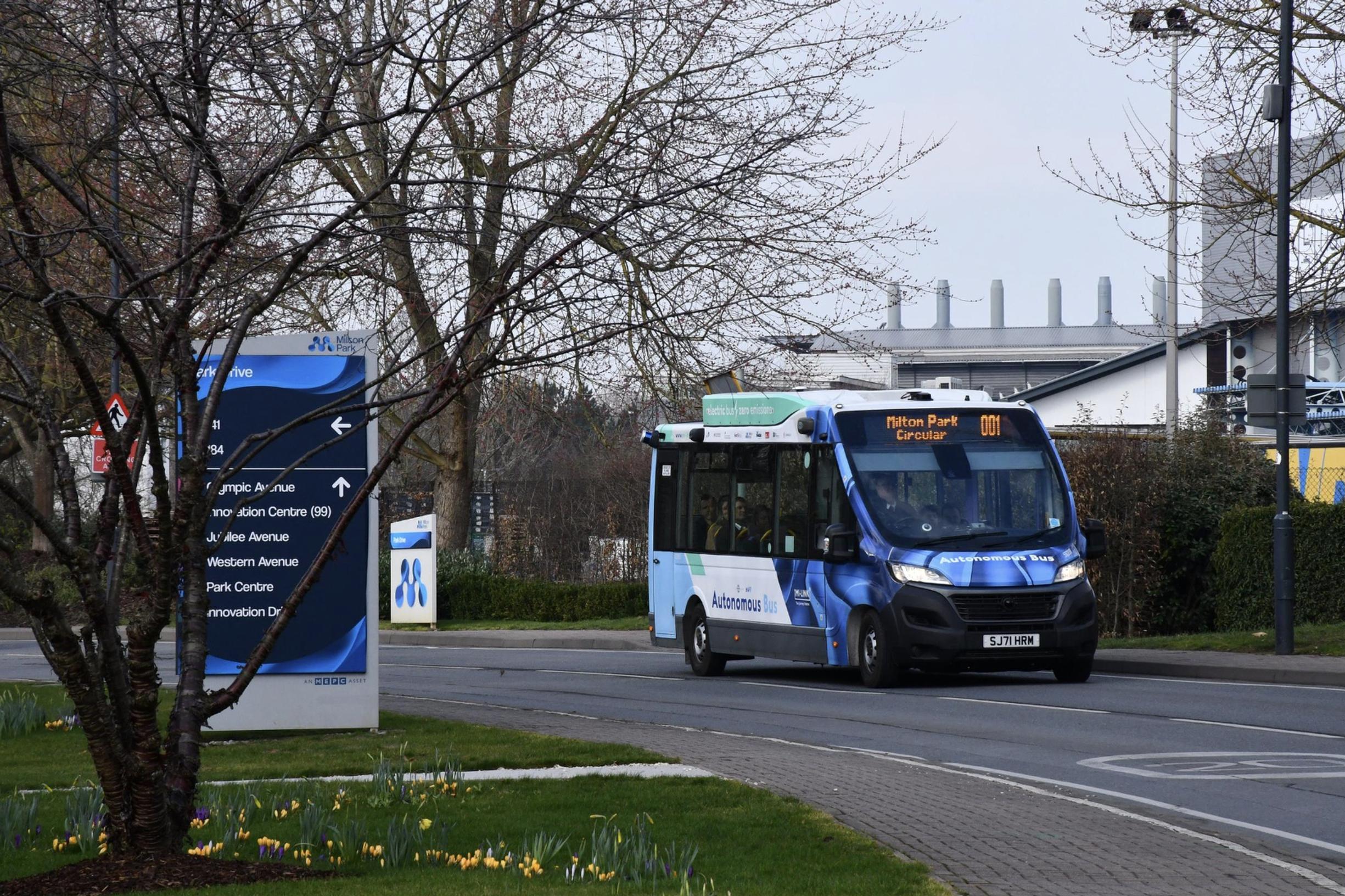 The driverless Mi-Link service is currently running every 40 minutes on a 2.3-mile stretch of road in Milton Keynes with a safety driver on board