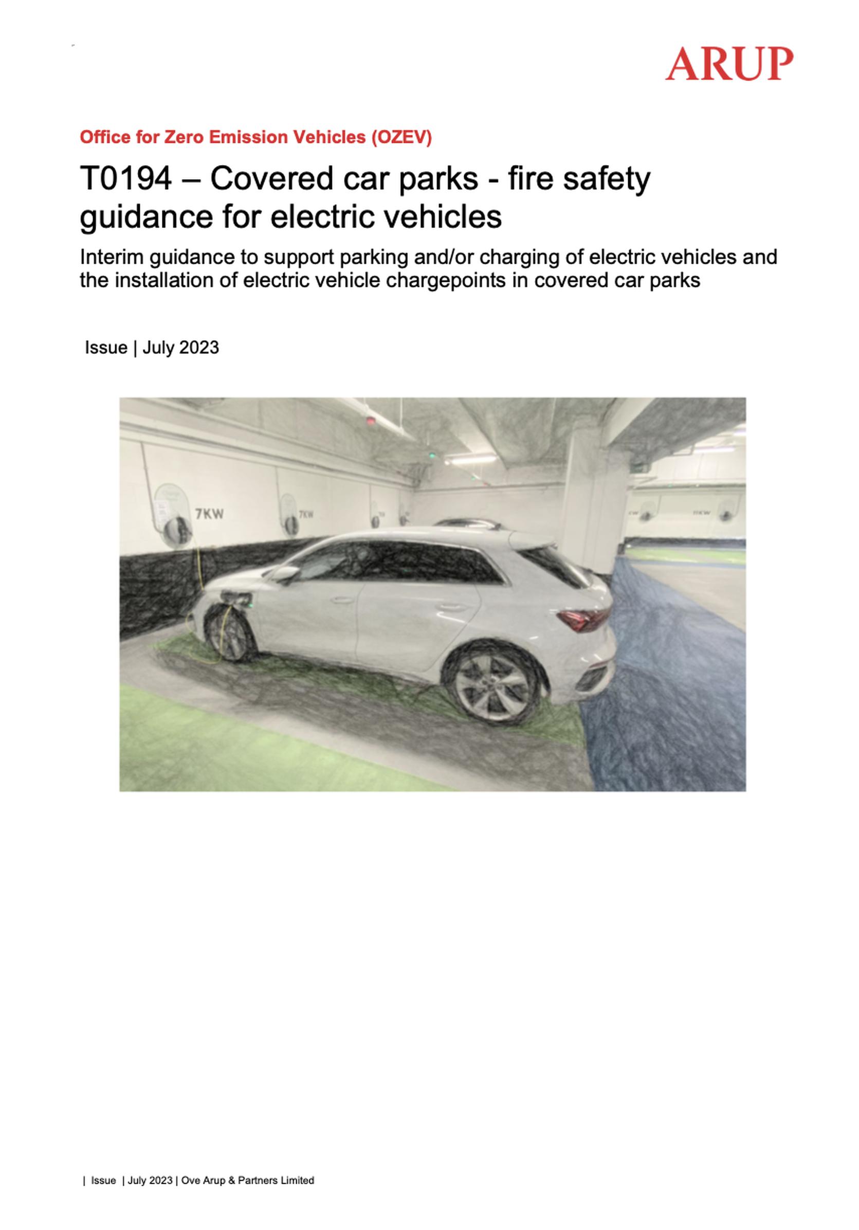 EV car park fire guidance published